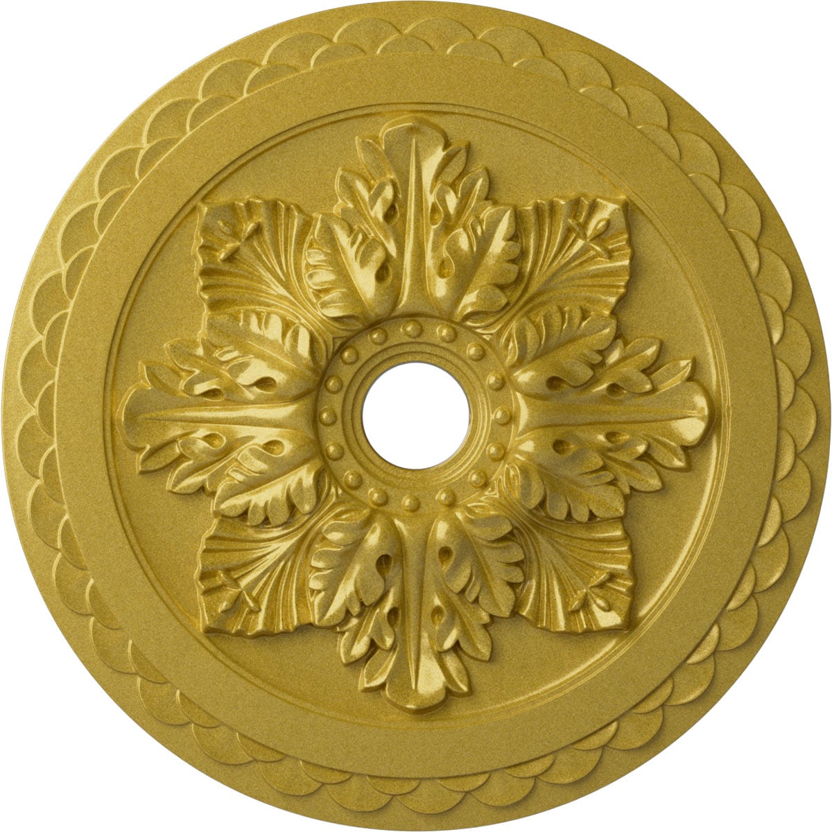 Ekena Millwork CM23BORGS Bordeaux Deluxe 23.625-in W x 23.625-in L Painted Rich Gold Polyurethane Whole Ceiling Medallion