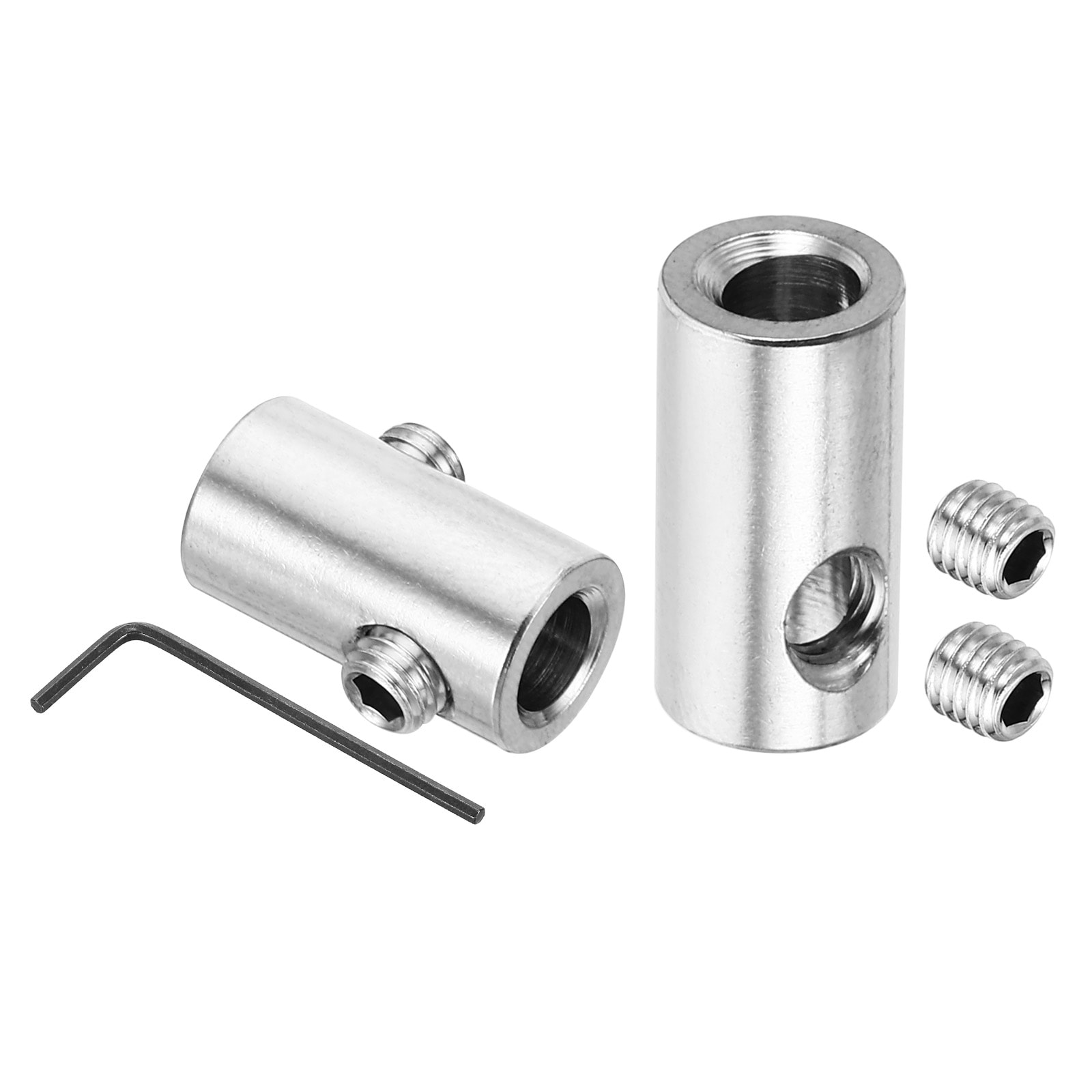 PATIKIL 5mm Hole Wire Rope Clips Set 2pcs 304 Stainless Steel Double Holes Lock Cable Clamps Clip with M5 Hexagon Screw Spanner for Cable Fittings Silver #S26051300UX4965