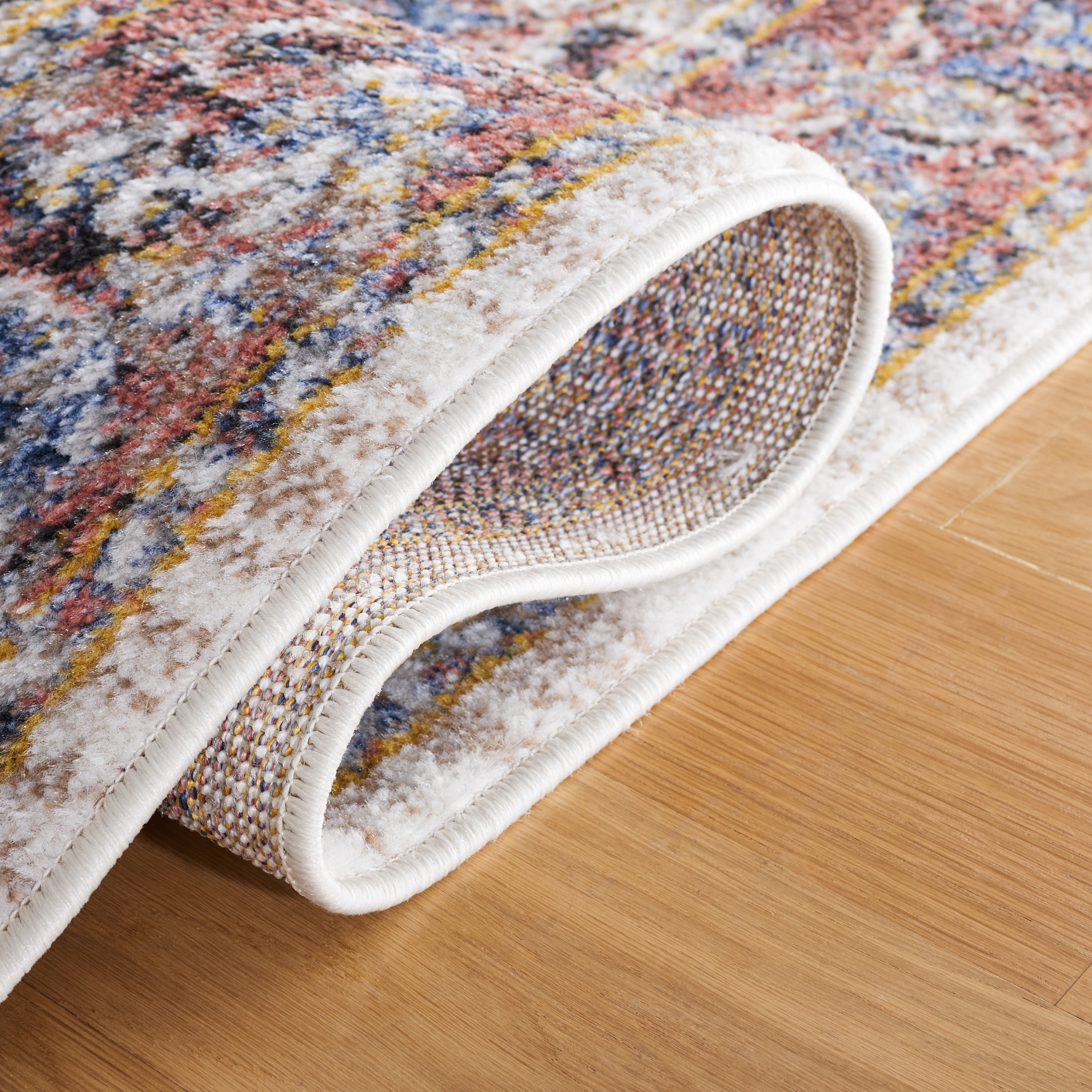 Elysian Ivory & Blue Rust 9' x 12' Synthetic Reversible Area Rug