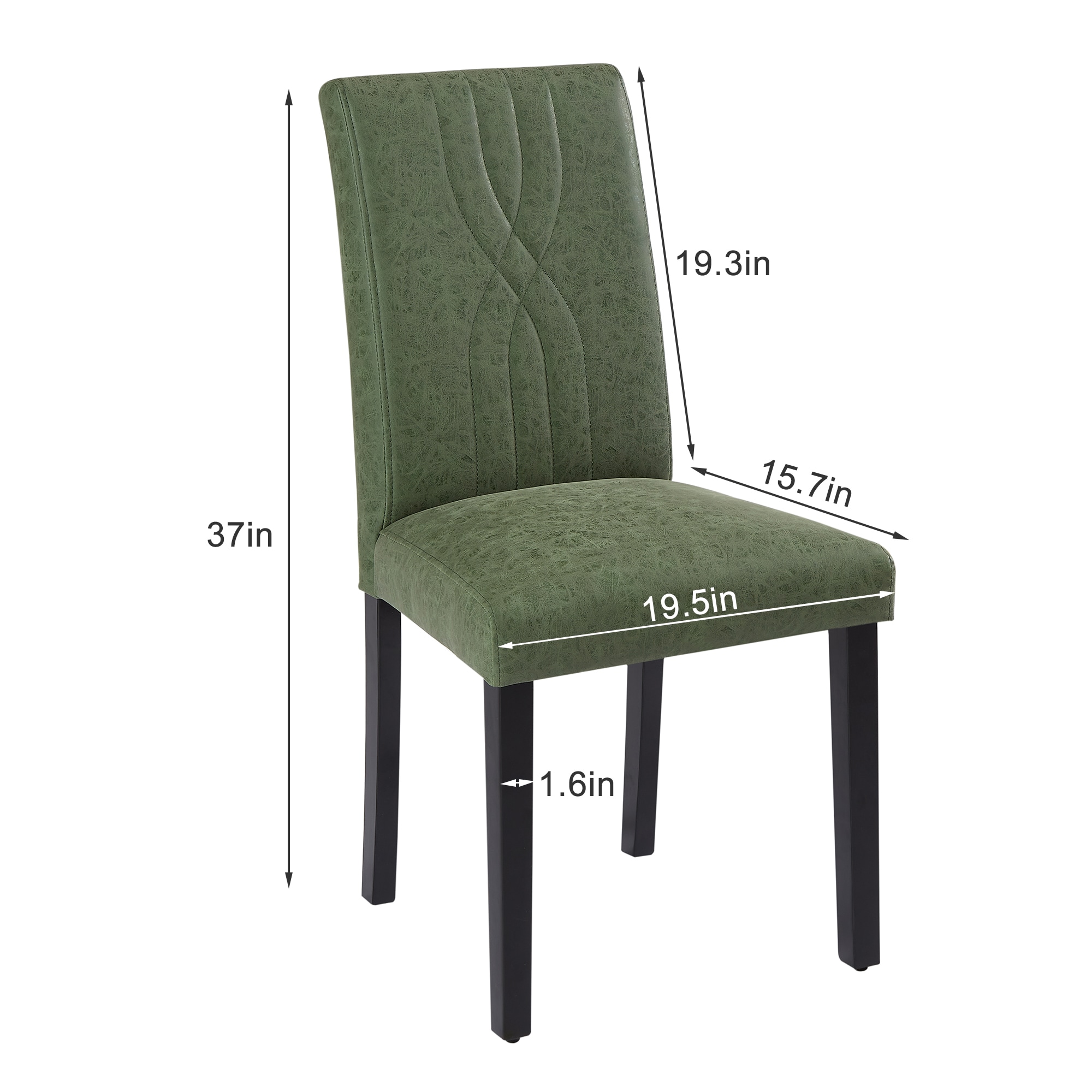 Vecelo LOE-DC03-GRN-2P Dining-Chairs - View #2