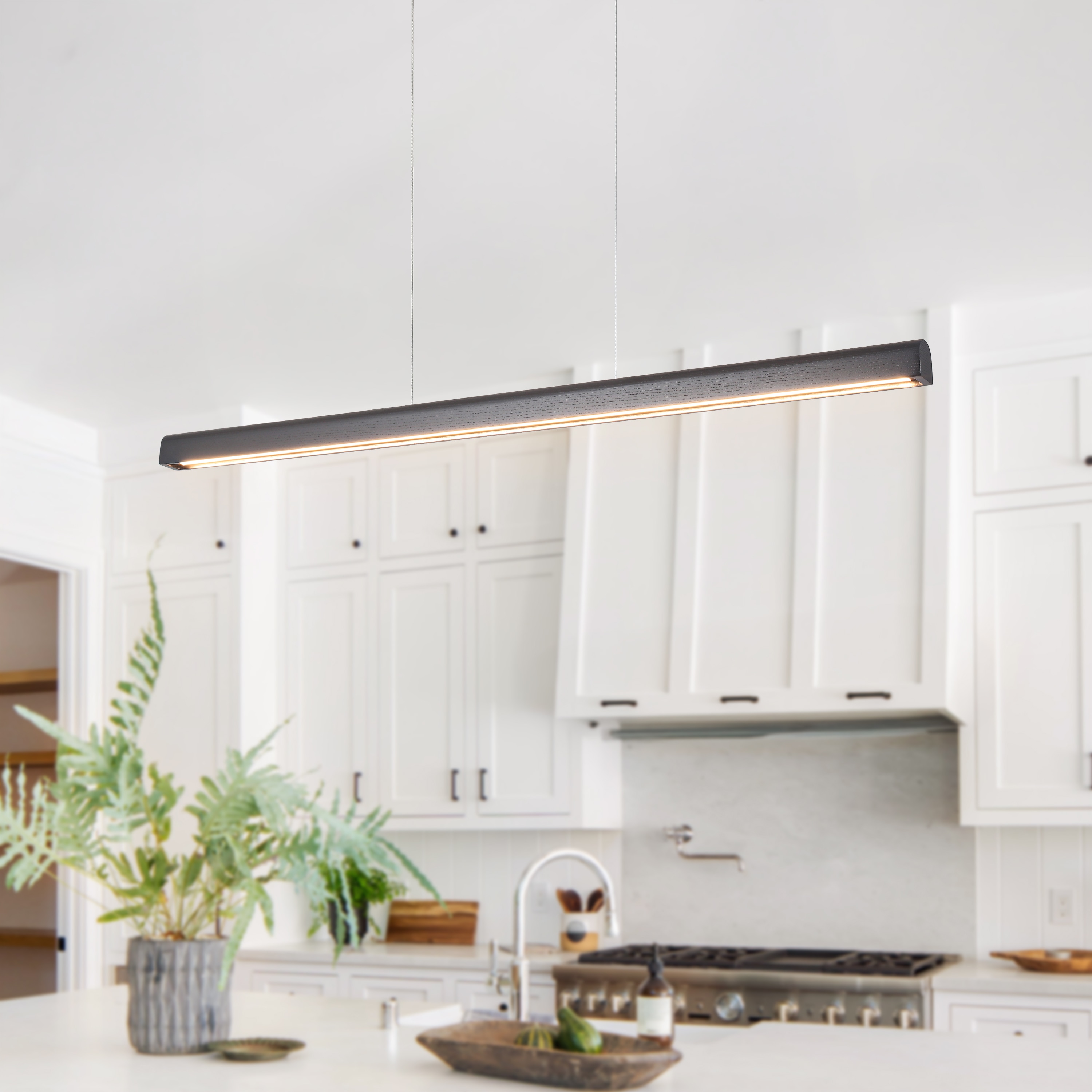 GoYeel ZP052BL120 1 -Light Black Transitional Linear Integrated LED Hanging Kitchen island light