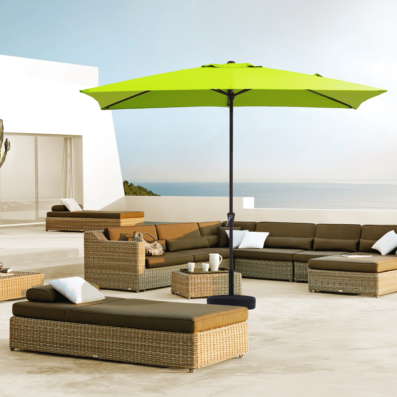 VOUA 8.5ZZS-AG 8-ft Iron Multiple colors/finishes Push-button Tilt Market Patio Umbrella