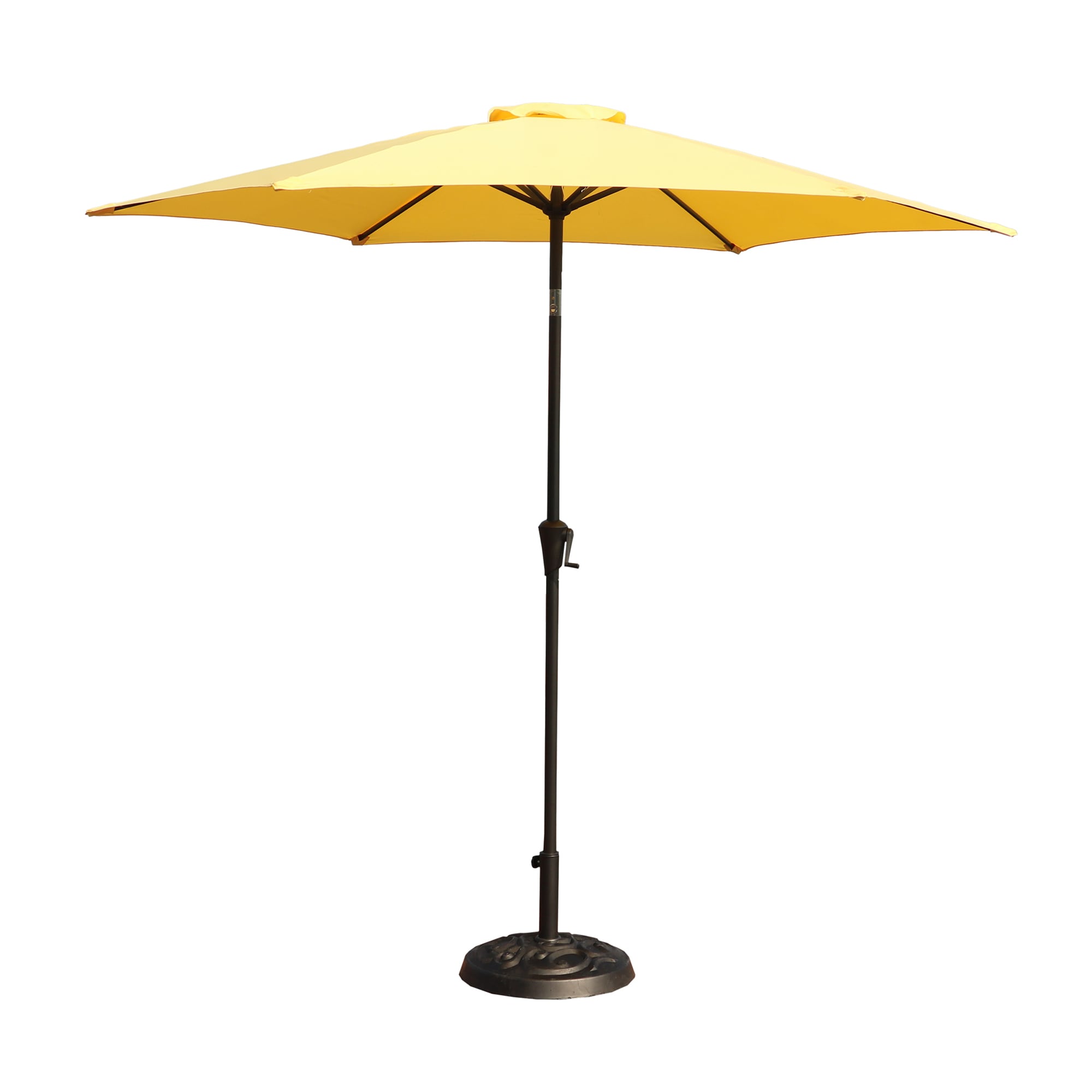 Maocao Hoom BHB010S00246 9-ft Aluminum Yellow Market Patio Umbrella with Base