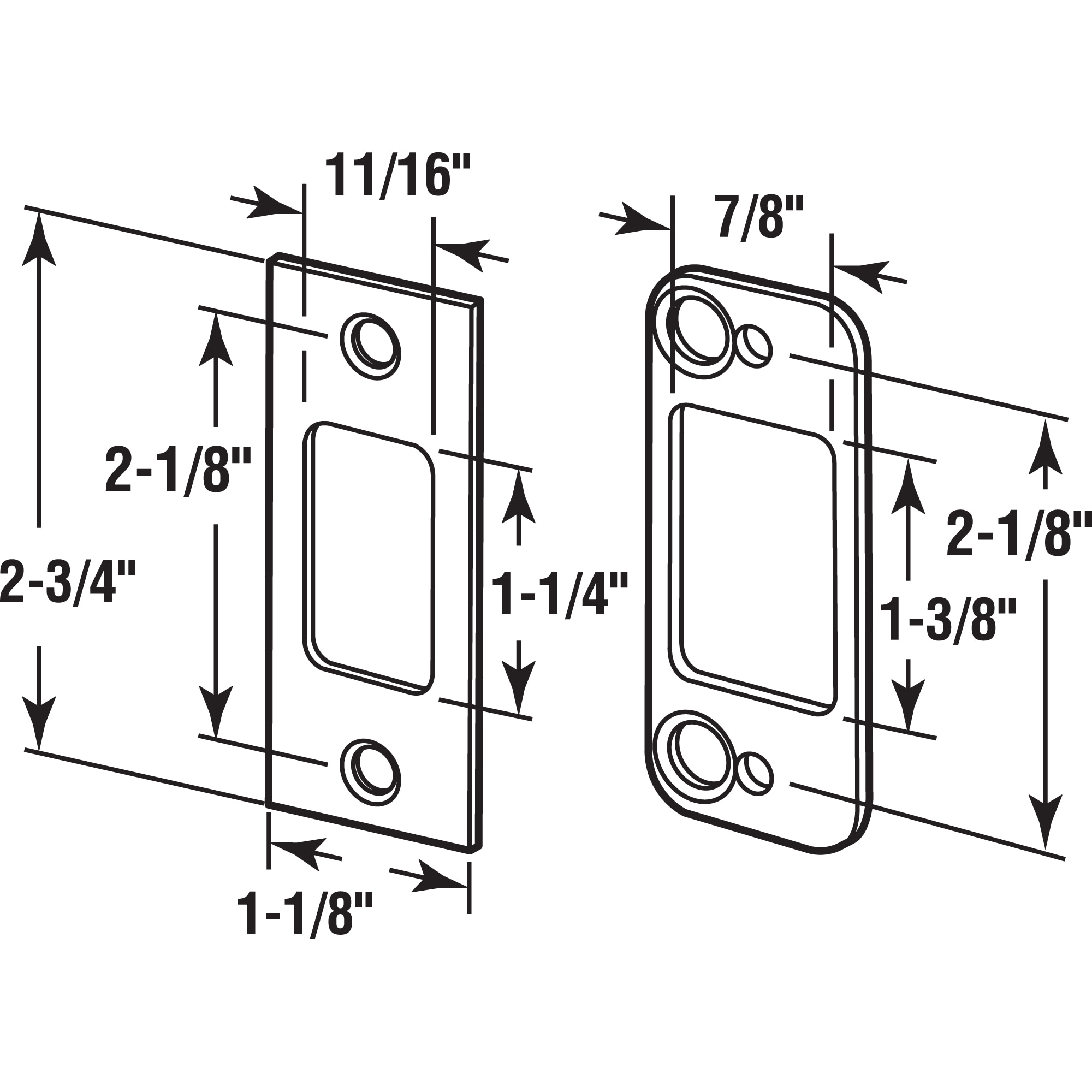 RELIABILT E 2482-L Entry-Door-Strike-Plates - View #5