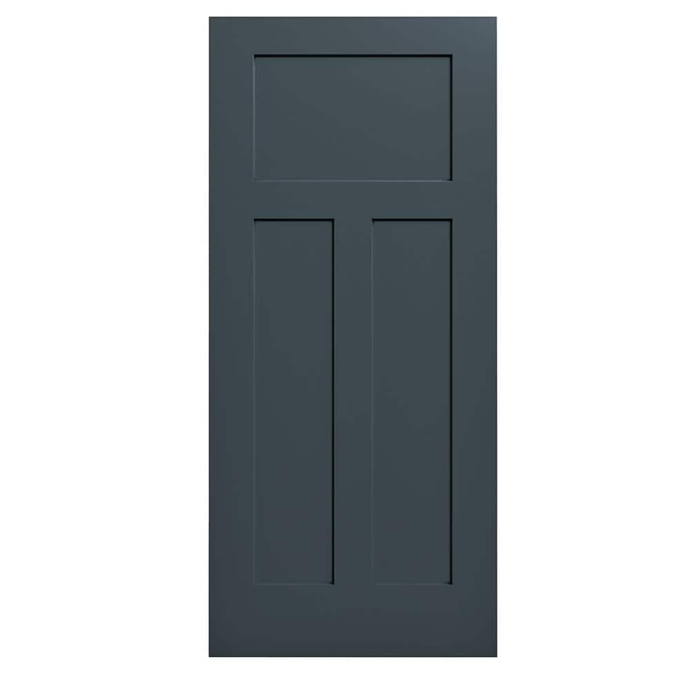 RELIABILT LO1003011 28-in x 80-in Slate 3-panel craftsman Smooth Hollow core Prefinished Molded composite Slab Door