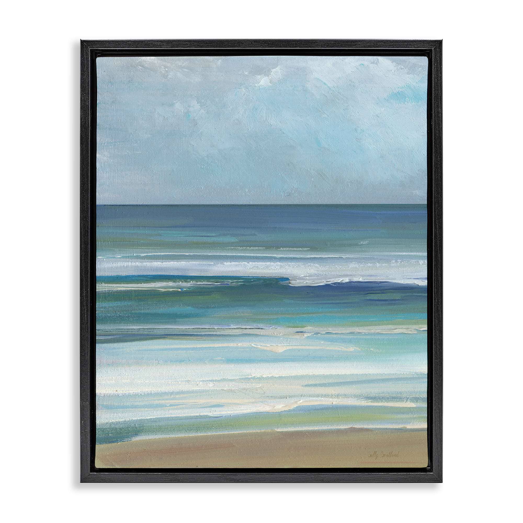 Stupell Industries BT-997-FFB-16X20 Calming Beach Wave Visage Floating Frame design by Sally Swatland
