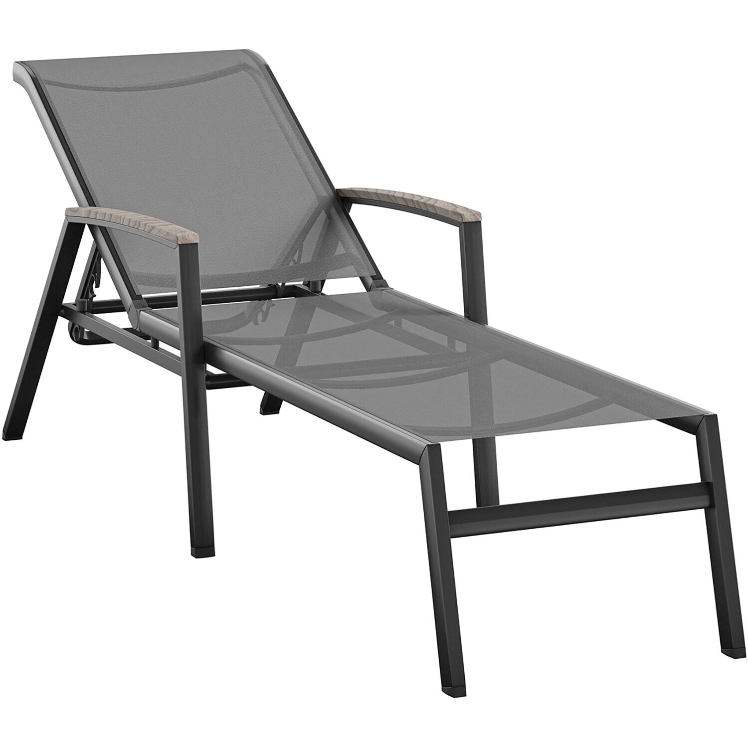 Hanover Seaside Grey Steel Frame Stationary Chaise Lounge Chair(s) with ...