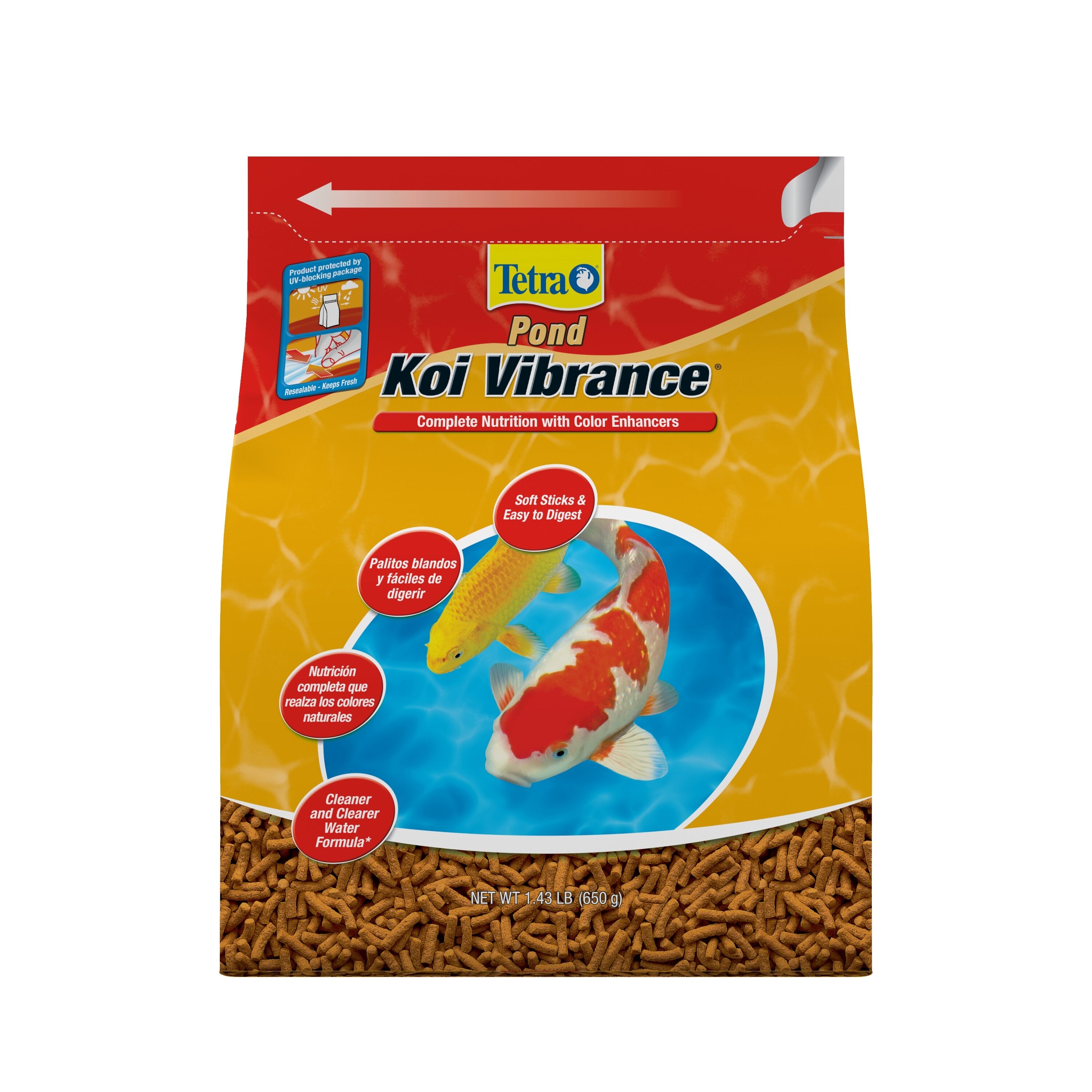 Tetra 16494 Koi Vibrance 1.43 lbs 11.25-in x 9.5-in x 4.75-in Orange (fish food) Pond Fish food sticks