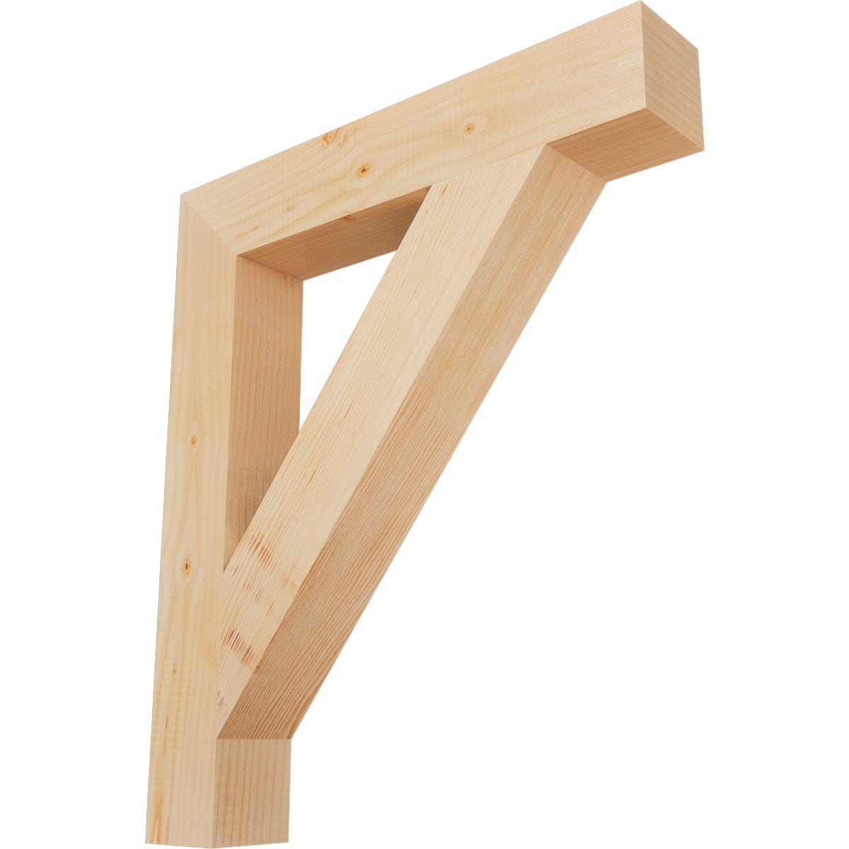 Ekena Millwork BKT04X24X28TRA05SDF Traditional block smooth 3-1/2-in x 24-in x 28-in Douglas fir Brown Wood Standard bracket