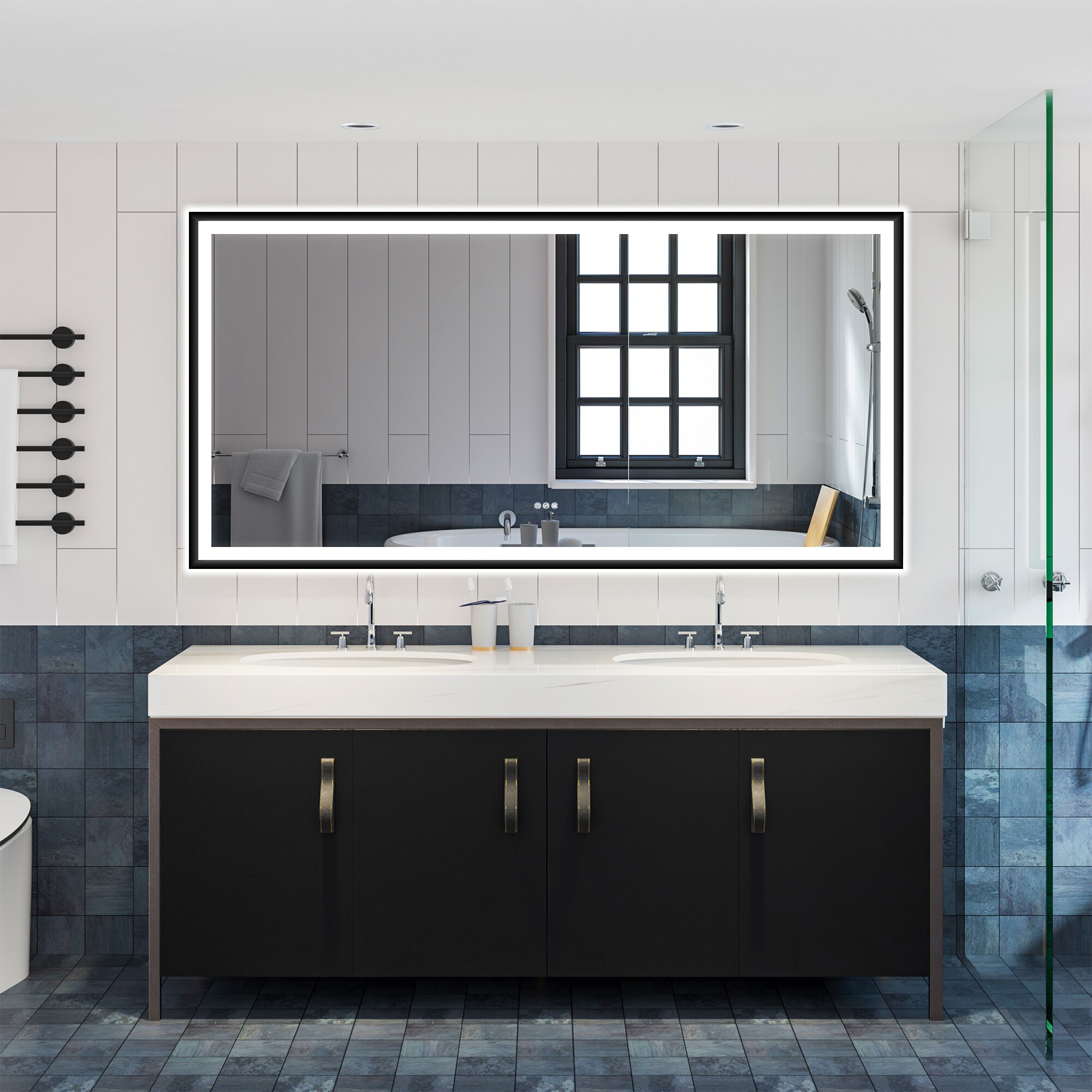WELLFOR W6FM7236MB Framed-Bath-Mirrors - View #2