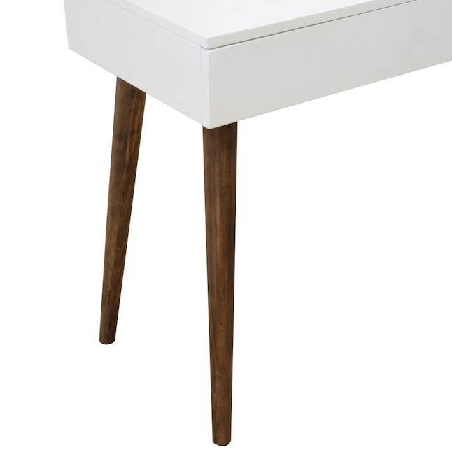HomeFare 34-in White Modern/Contemporary Rubberwood Writing Desk in the ...