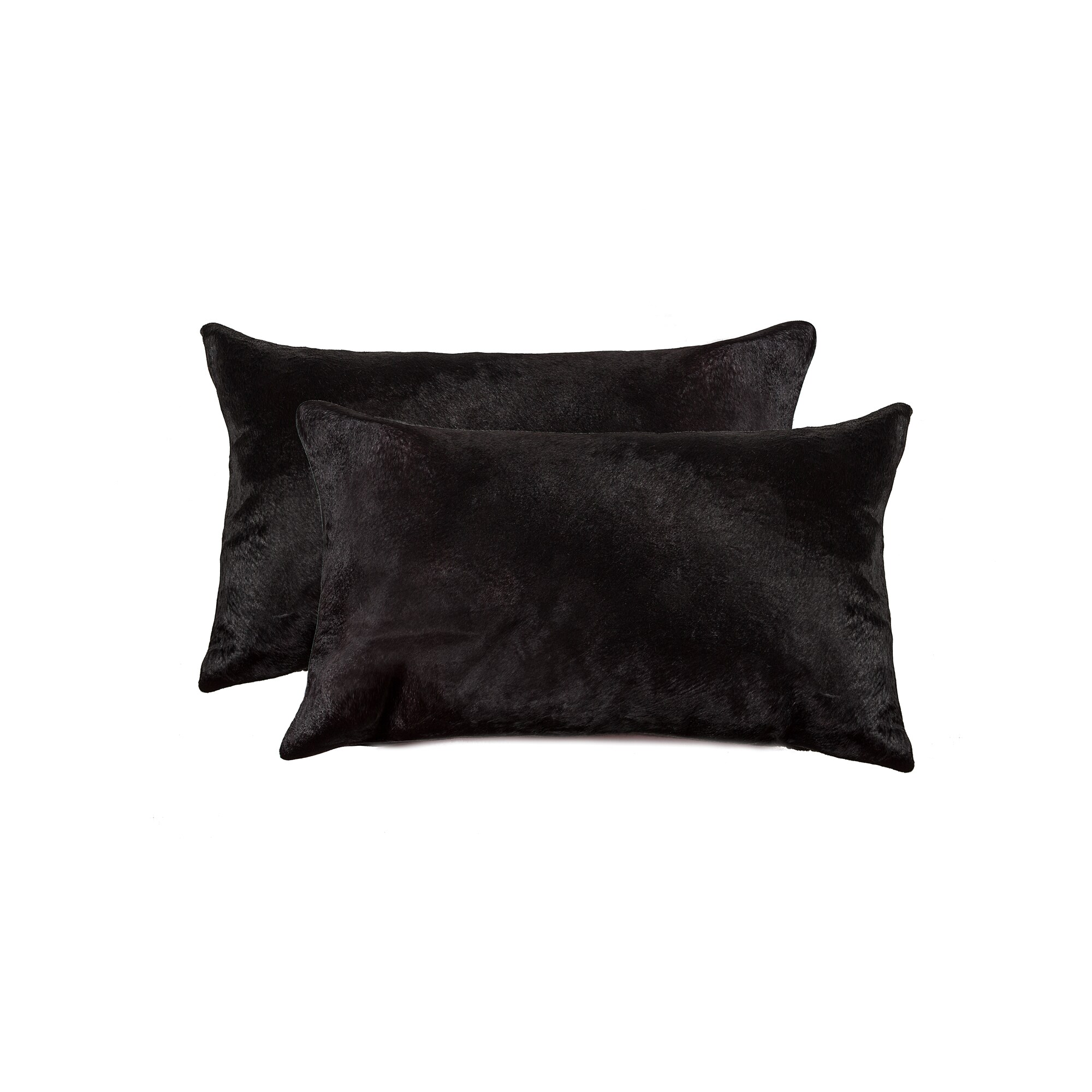 HomeRoots 317101 2 -Piece 20-in x 12-in Black Rectangular Indoor Decorative Pillow