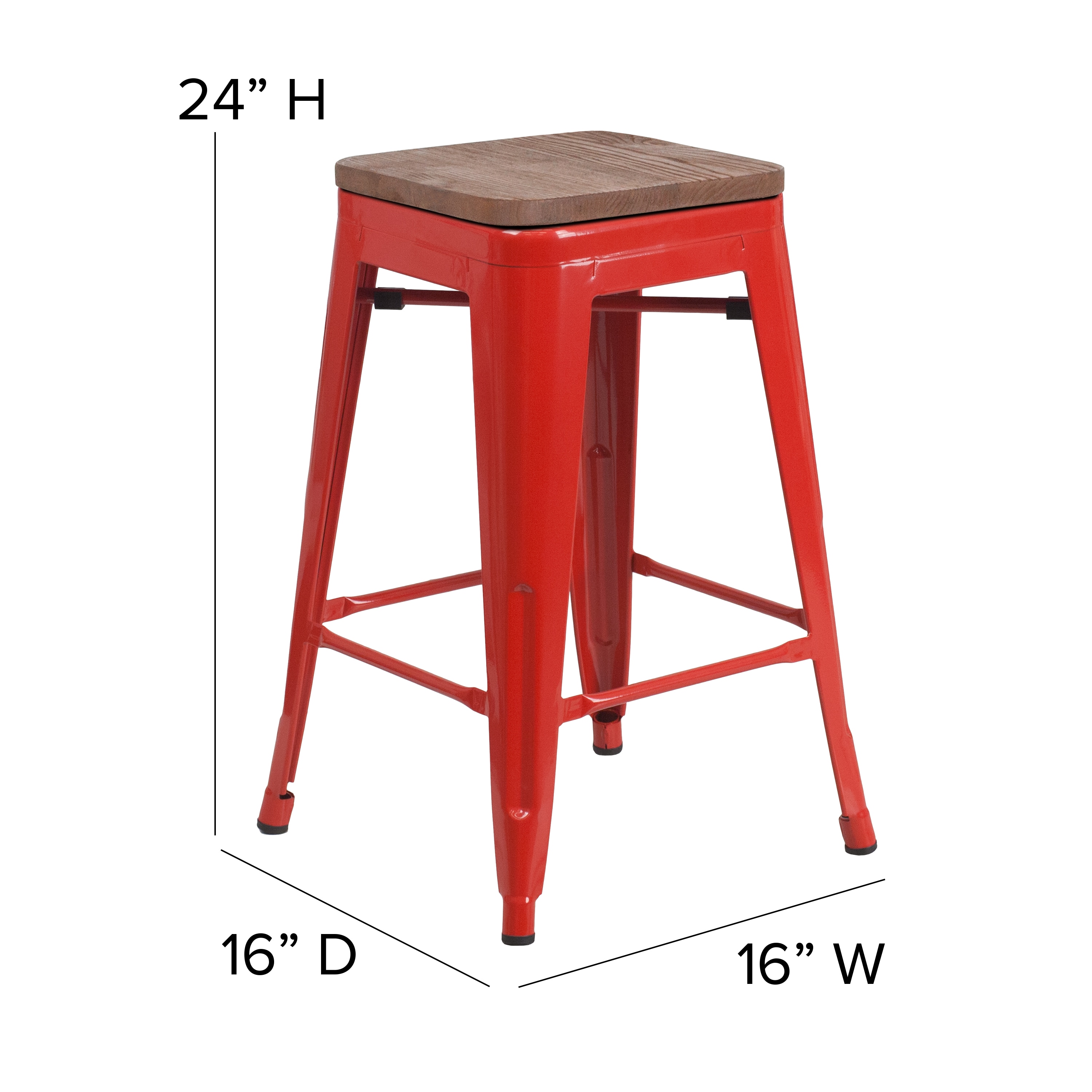 red steel bar stools