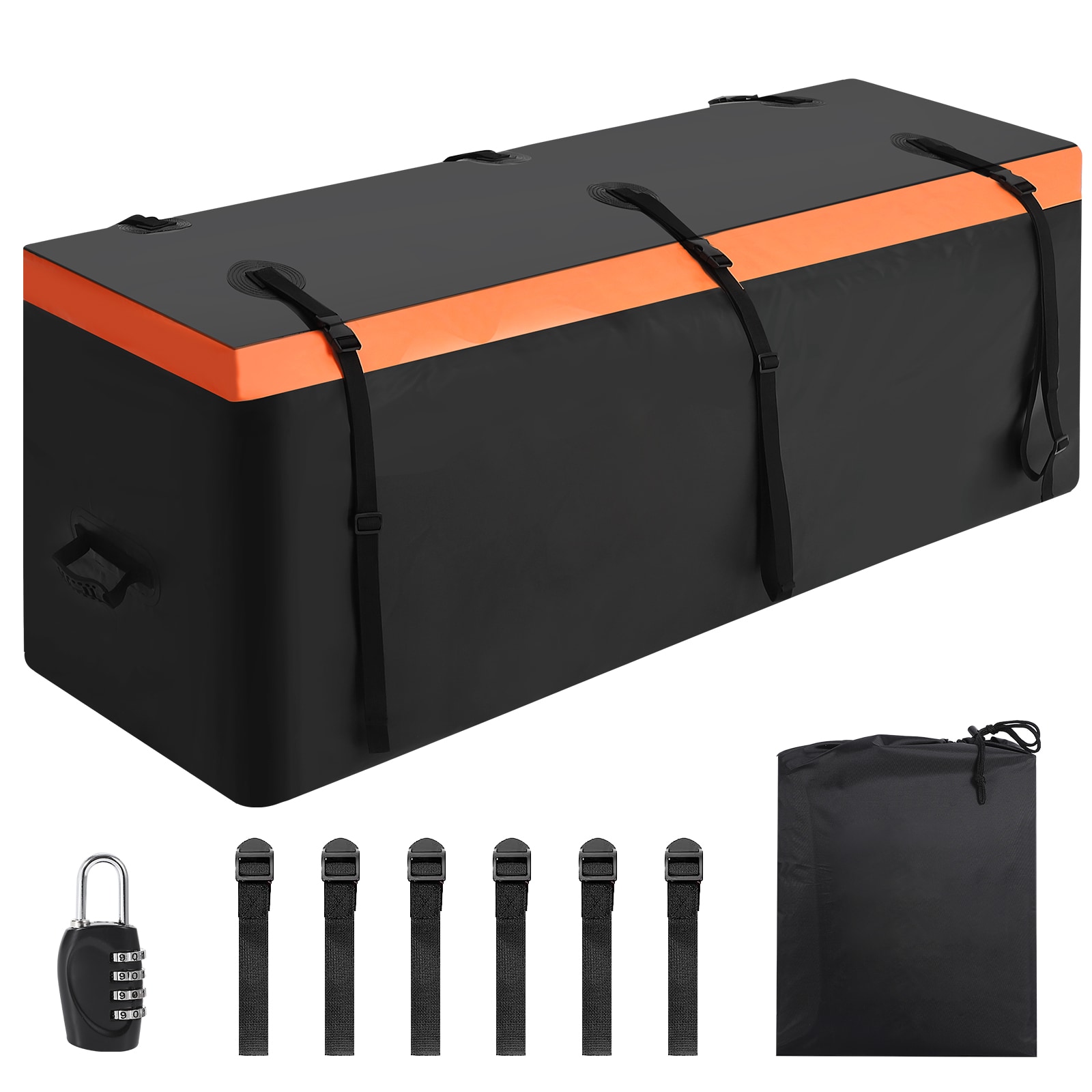 Aoile 21 Cubic Feet Waterproof Hitch Cargo Carrier Bag with 6 Reinforced Straps for SUV and Truck