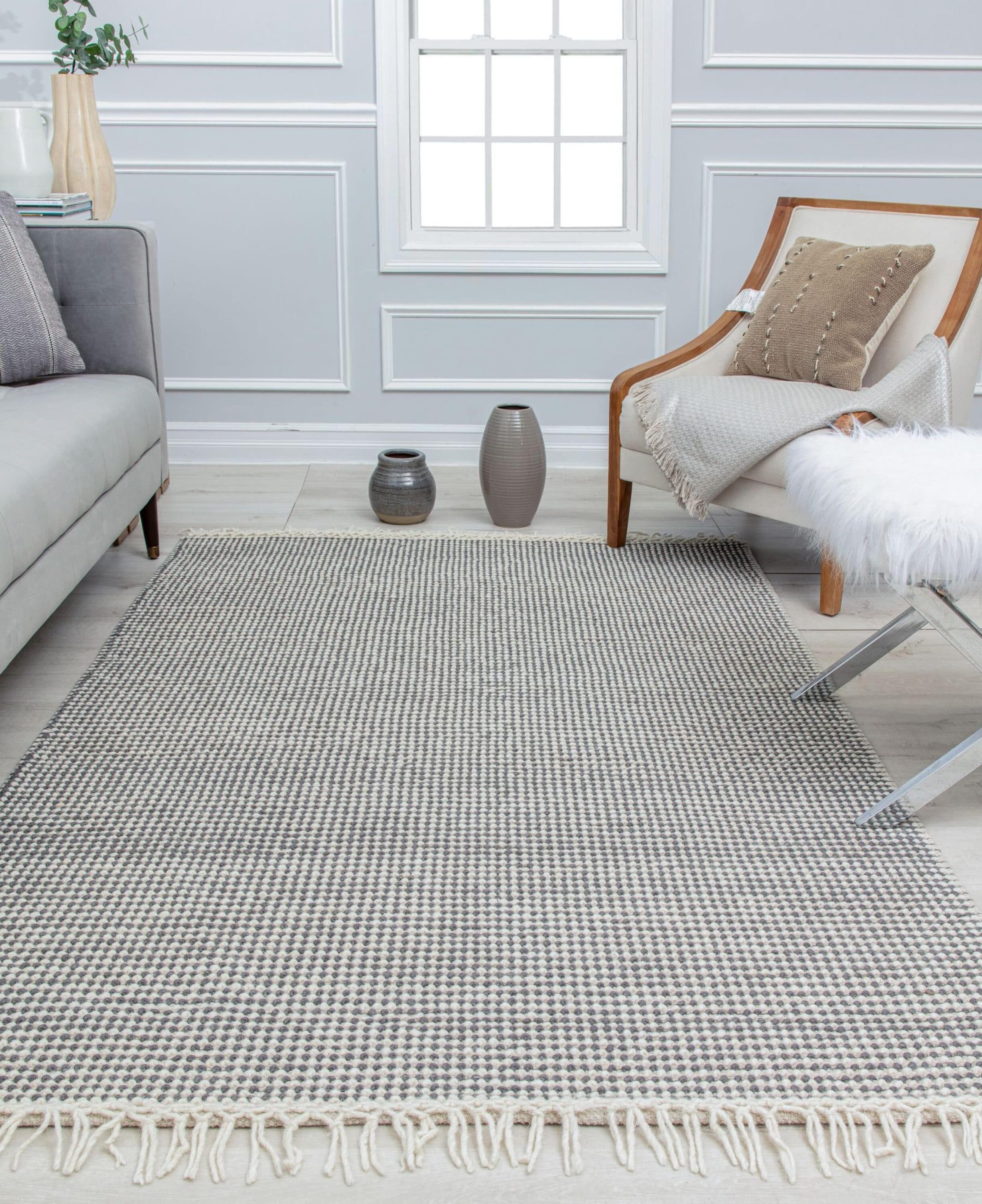 Rugs America 32024 Ronan 5 x 7 (ft) Wool Oxford gray Rectangular Indoor Paisley Farmhouse/Cottage Area rug