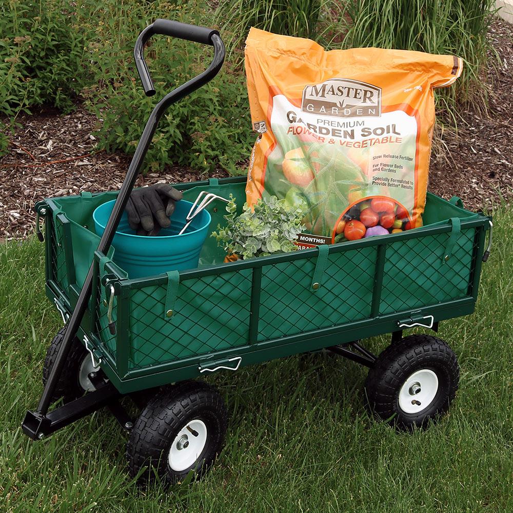 Sunnydaze Decor 4-cu ft Steel Yard Cart at Lowes.com