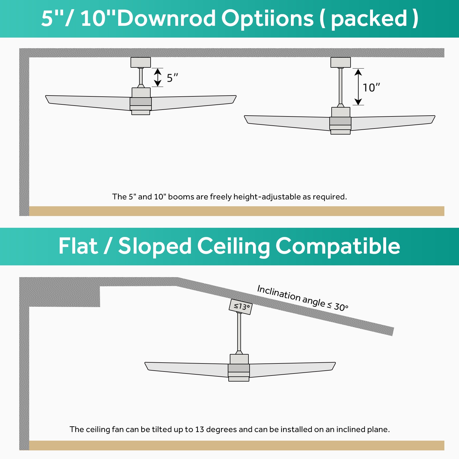 Kahomvis KB-QP56K-01SL Ceiling-Fans - View #3