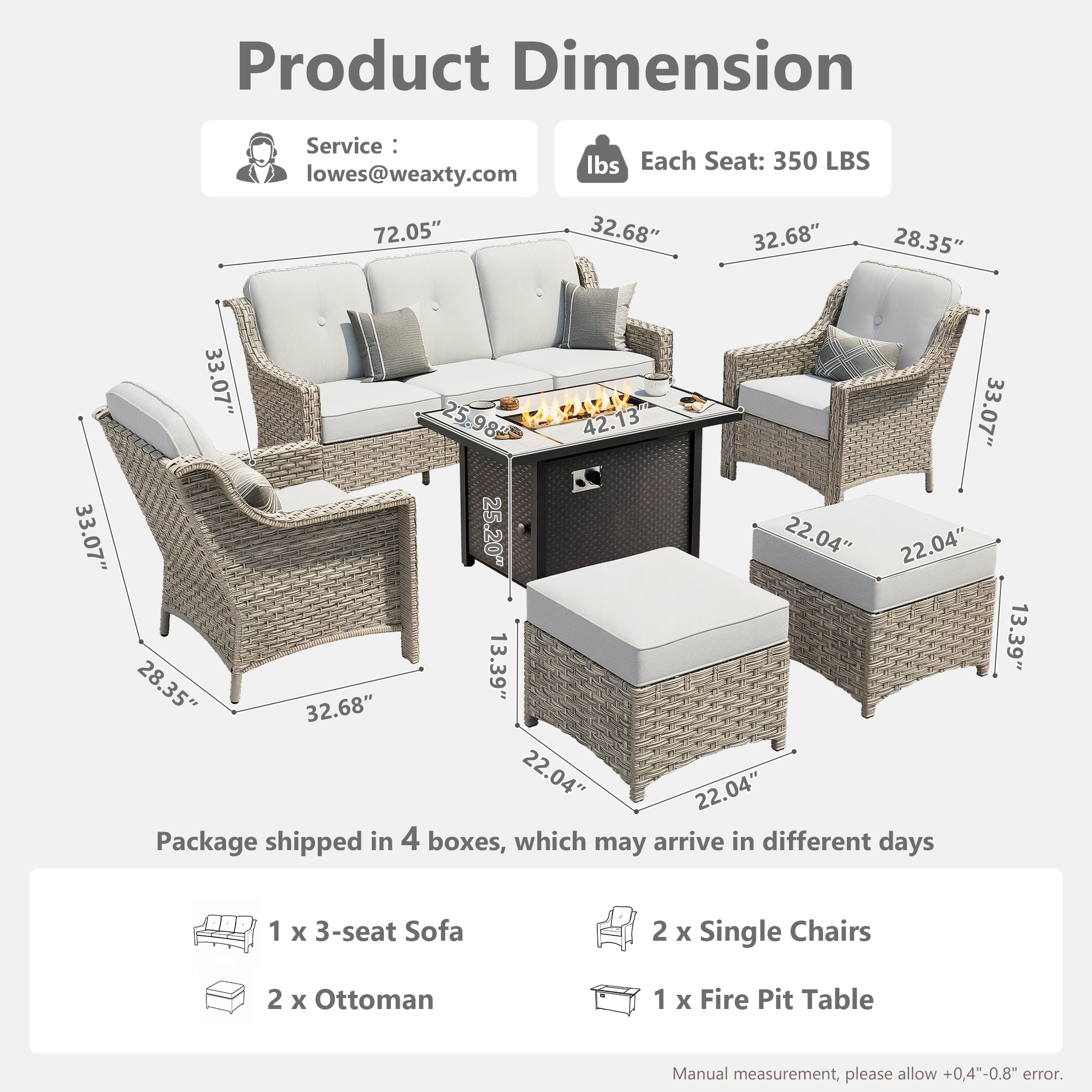 weaxty HMBCFP03-BPAD406 Patio-Conversation-Sets - View #6