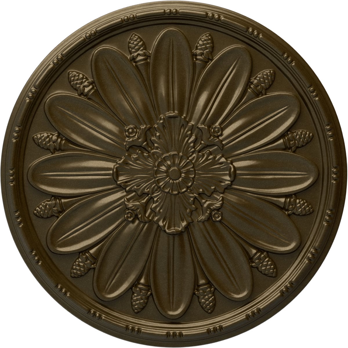 Ekena Millwork CM29FABRS Fairfax 29.875-in W x 29.875-in L Painted Brass Polyurethane Whole Ceiling Medallion