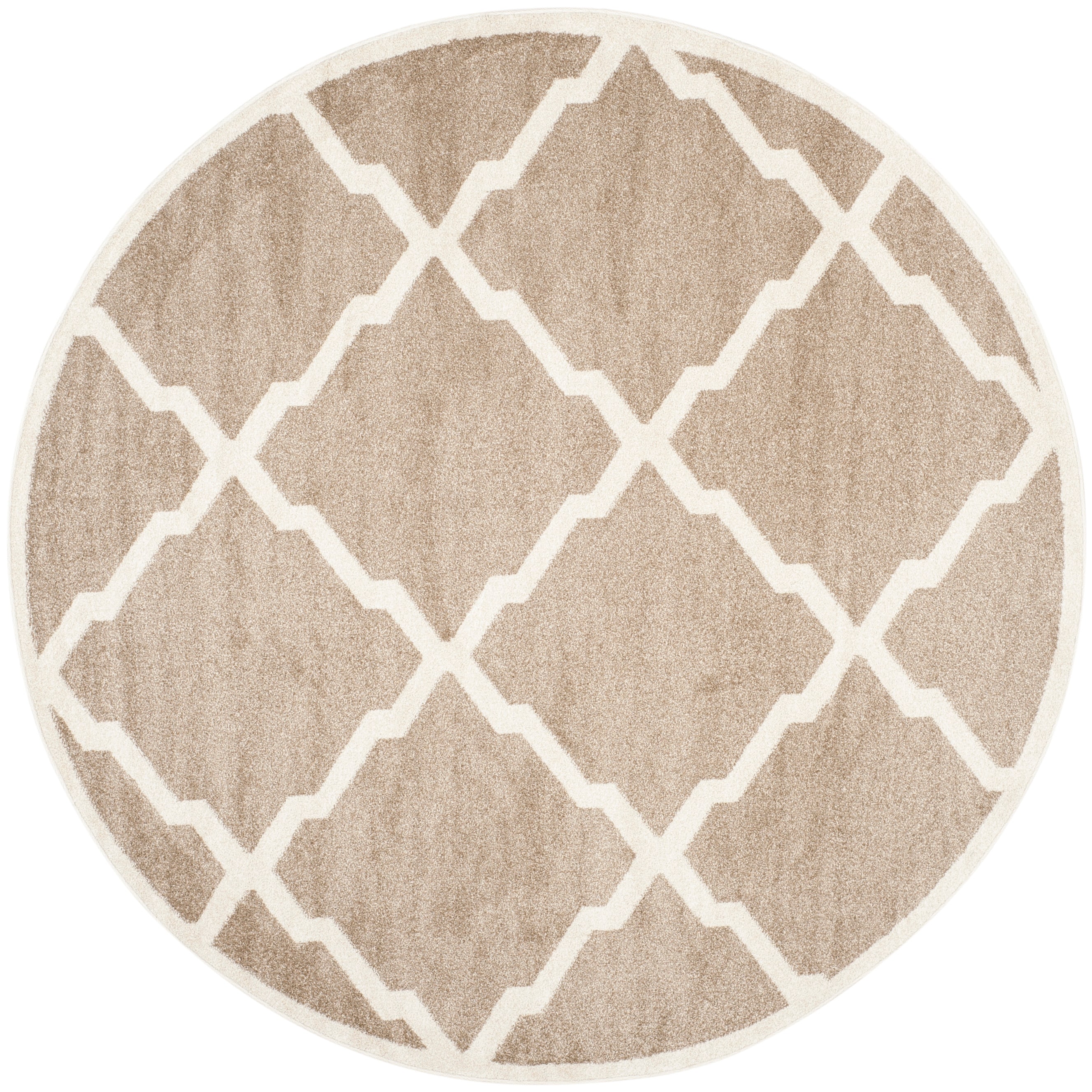 Safavieh AMT421S-7R Amherst Lowell 7 x 7 (ft) Loomed Synthetic Wheat/Beige Round Indoor/Outdoor Trellis Area rug