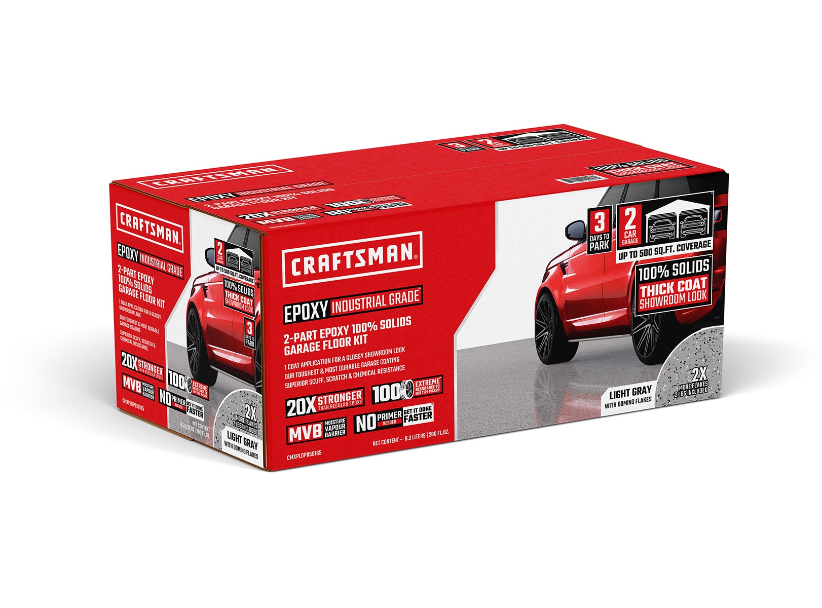 CRAFTSMAN Epoxy 100% Solids MVB 2-part Light Grey High-gloss Concrete and  Garage Floor Paint Kit (2-Gallon) in the Garage Floor Paint department at