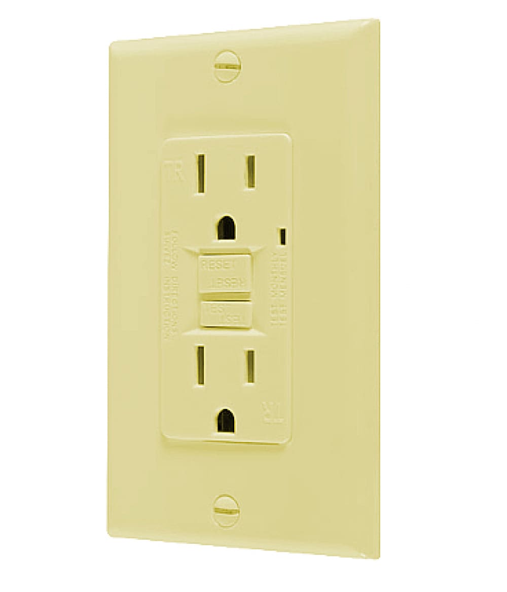 American Imaginations Gfci 15-Amp 125/250-volt Tamper Resistant GFCI  Residential/Commercial Duplex Switch Outlet, Ivory in the Electrical Outlets  department at