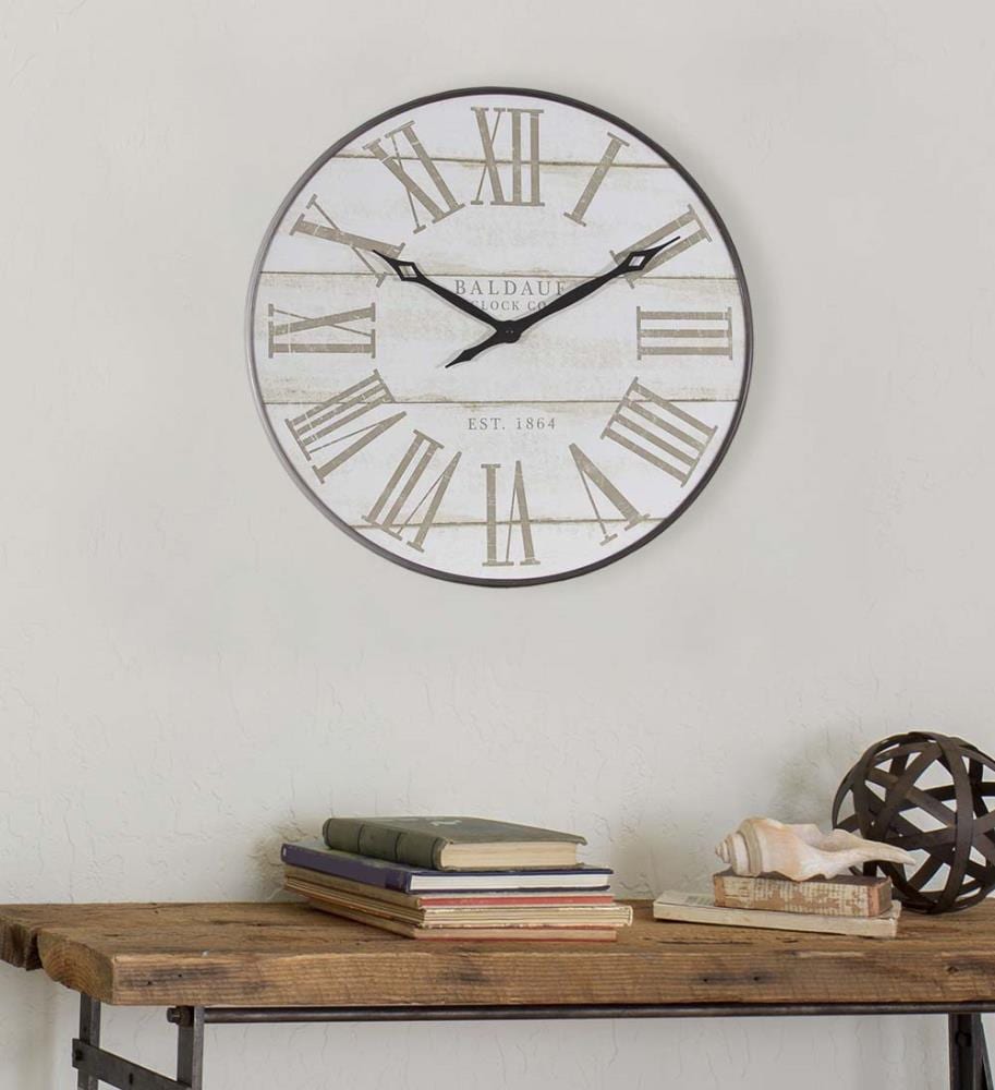 allen + roth Analog Round Wall Rustic in the Clocks department at