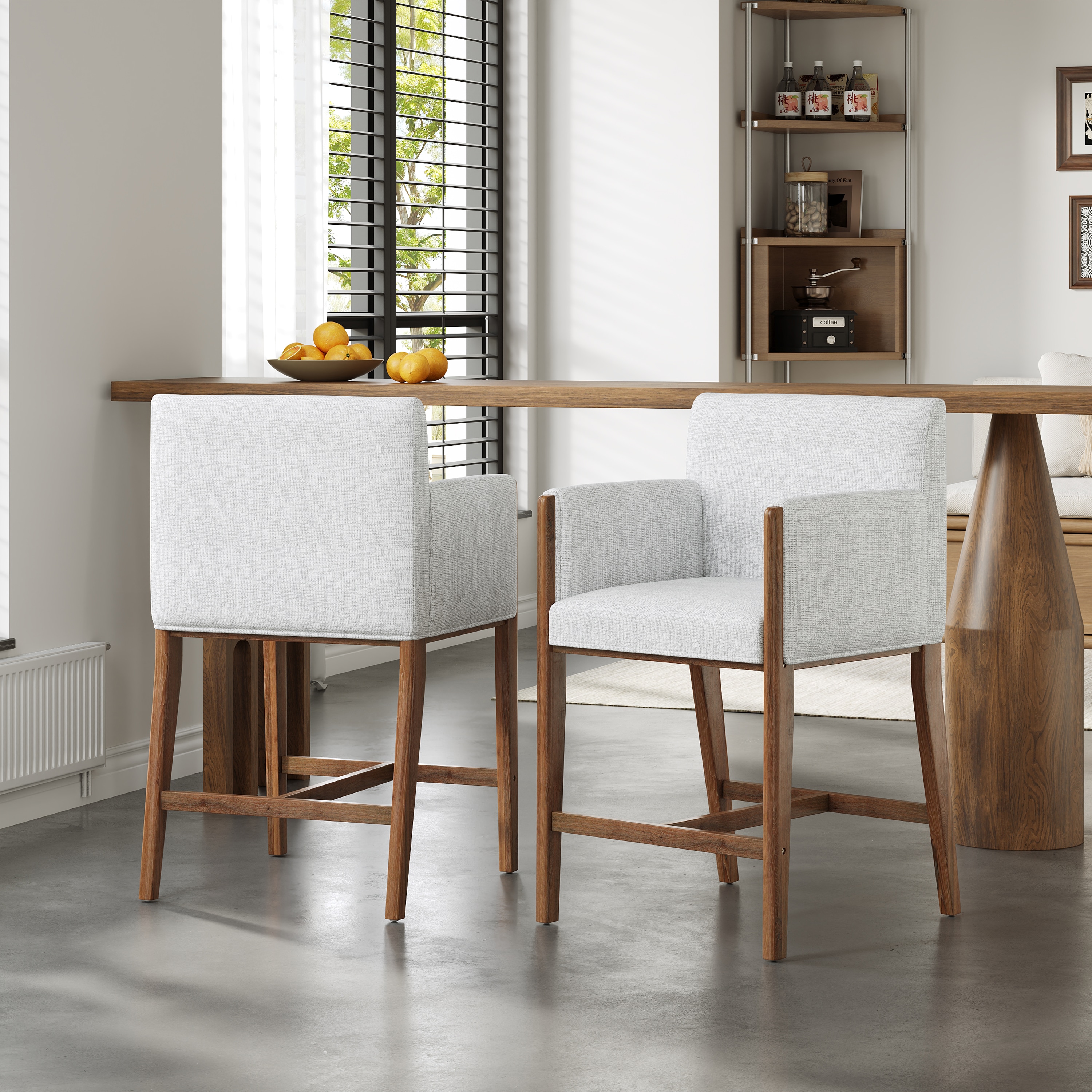 Christopher Knight Home - Set of 2 Kaystone 24 Inch Seat Height Upholstered Counter Stools with A...
