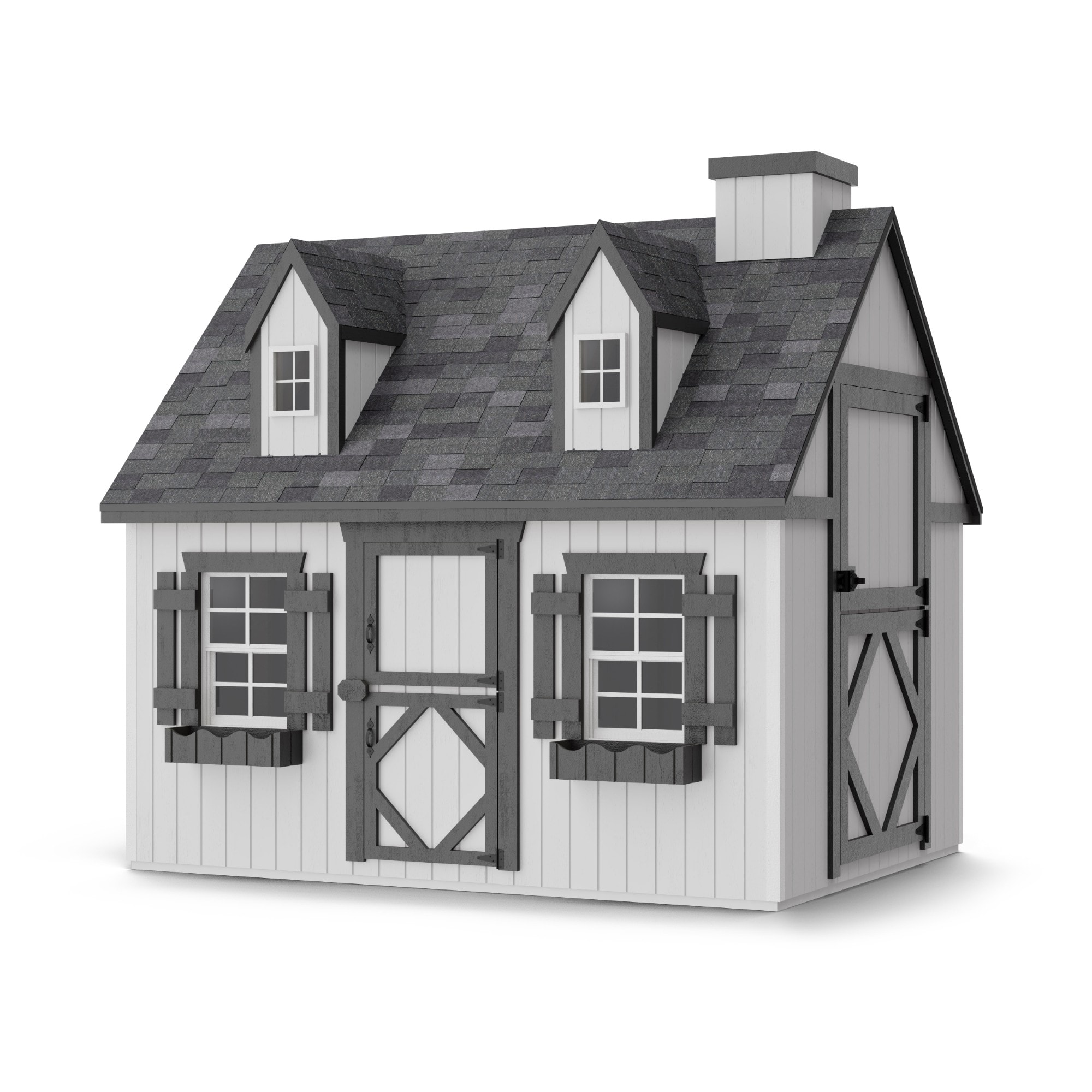Little Cottage Co 6X8 CCP-PNK-FK-LFT 6x8 Cape Cod Playhouse with Loft Outdoor Wood Playhouse
