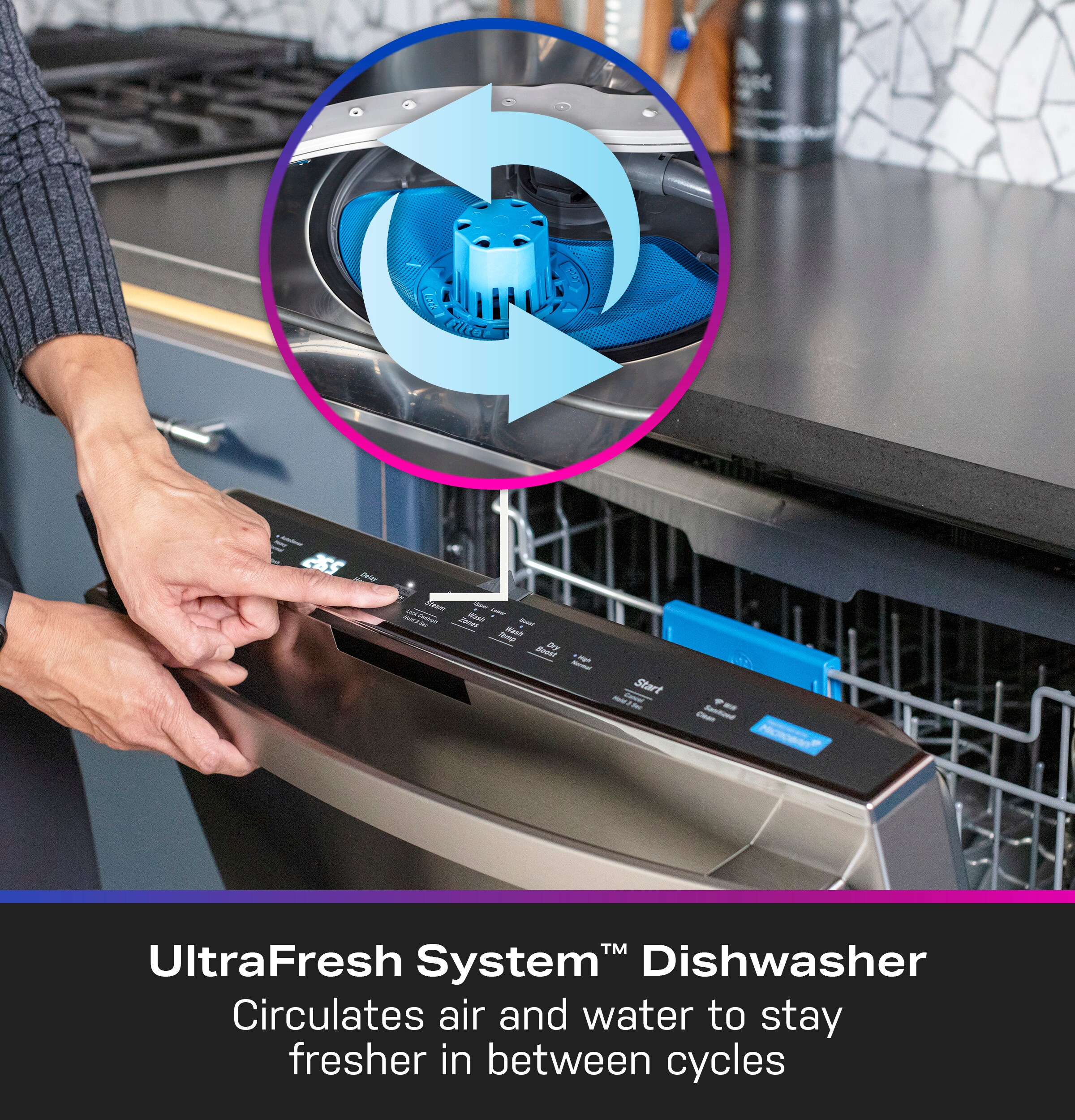 GE Profile UltraFresh Top Control 24-in Smart Built-In Dishwasher 