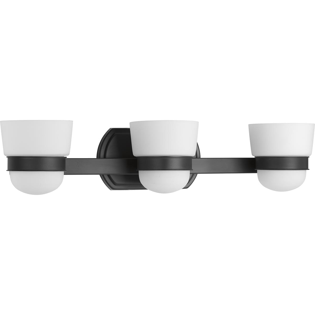 Progress Lighting P300078-031 Index 23.375-in 3-Light Matte Black Modern/Contemporary Vanity Light