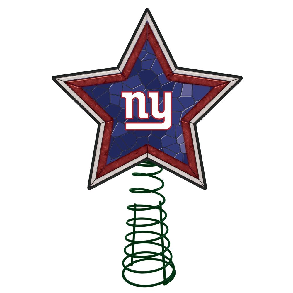 The Memory Company NFL-NYG-2303 10-in Star Team White Christmas Tree Topper