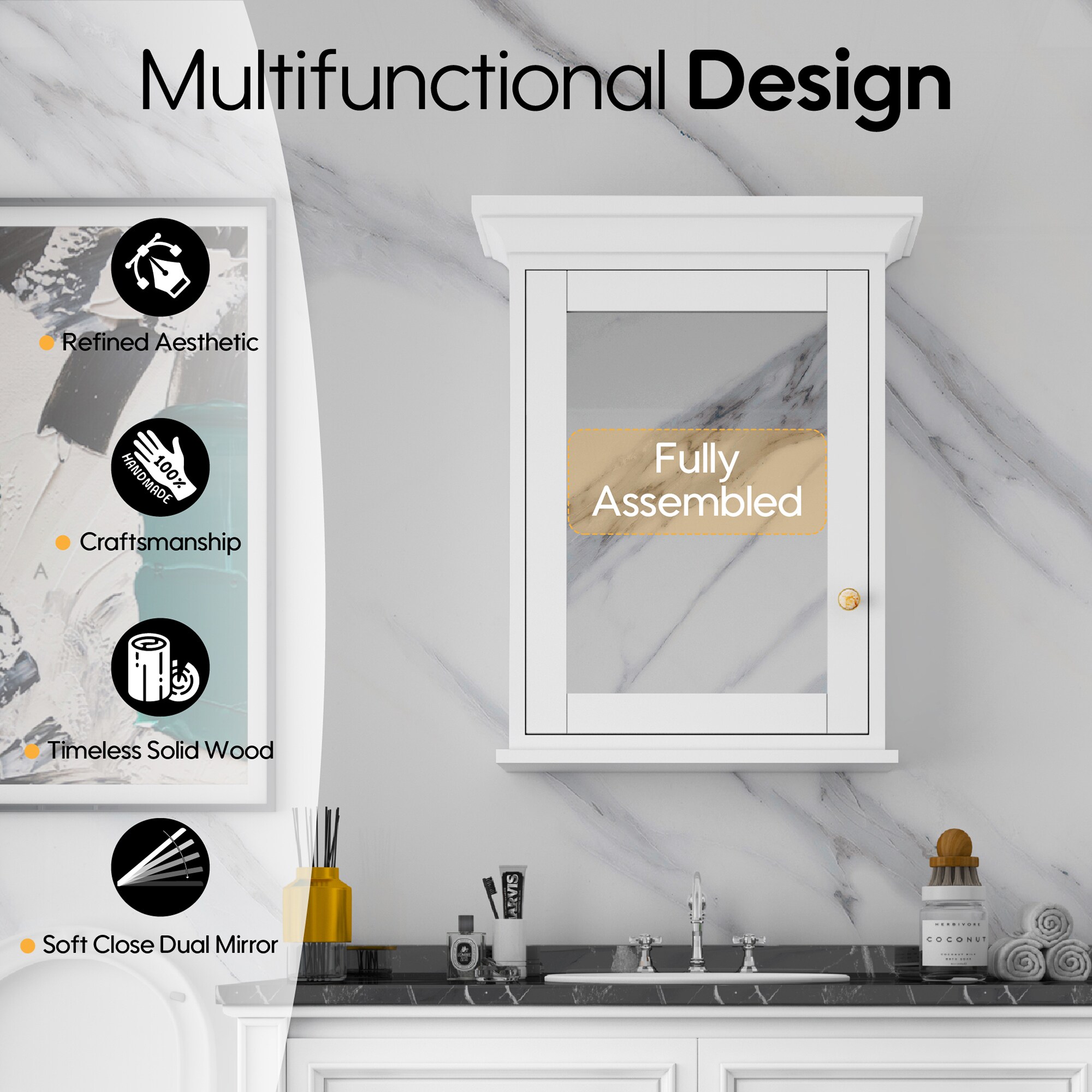 Forclover FME2430-WT Bathroom-Medicine-Cabinets - View #5