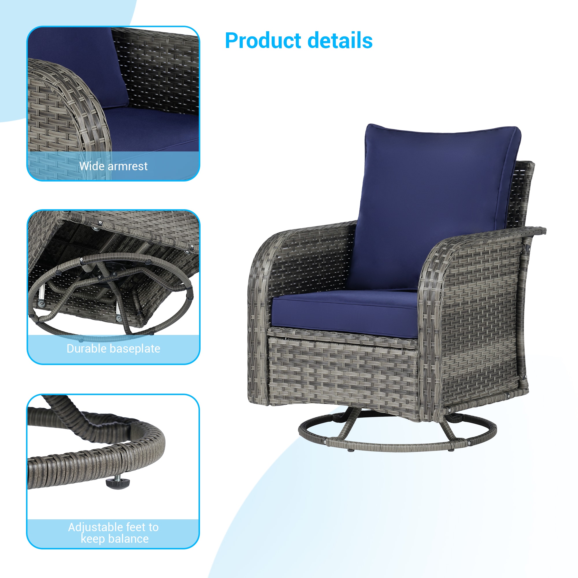 SANSTAR L-WS800-NY-8V1 Patio-Conversation-Sets - View #7