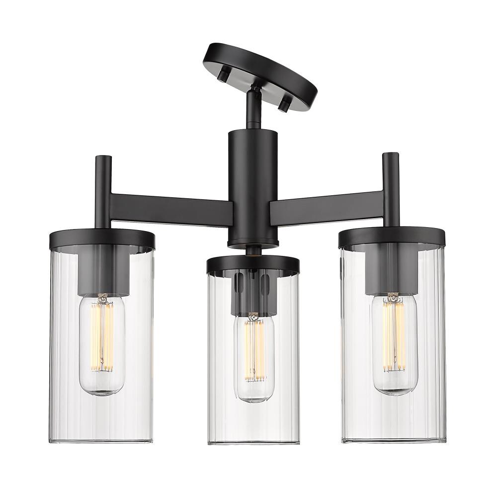 Golden Lighting 7011-3SF BLK-CLR flushmounts - View #4