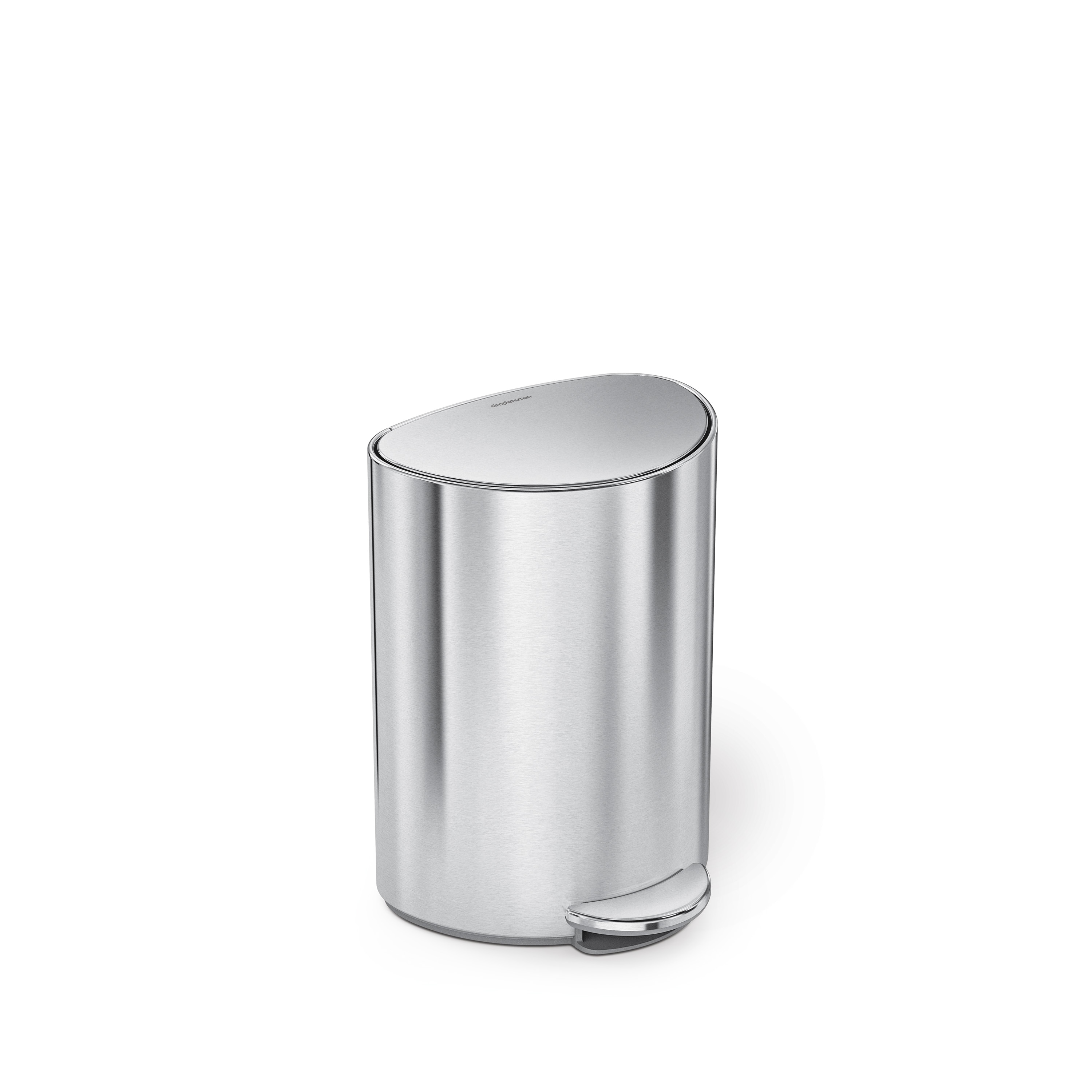 simplehuman 6L semi-round step can brushed stainless steel