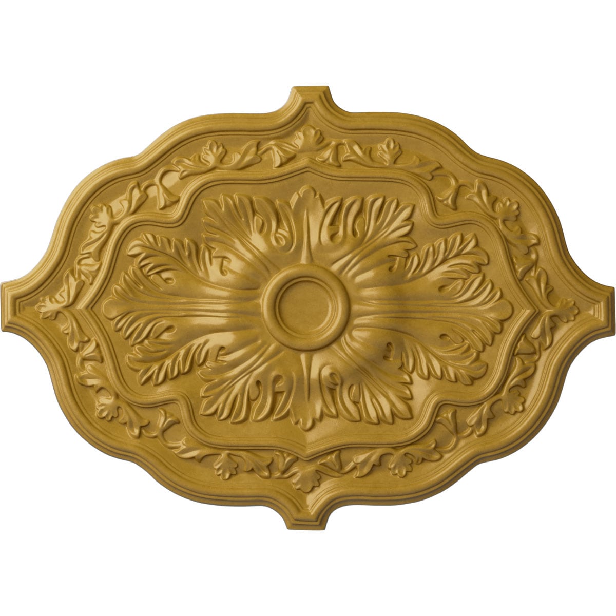 Ekena Millwork CM36X26PEIGS Pesaro 36-in W x 36-in L Iridescent Gold Polyurethane Ceiling Medallion