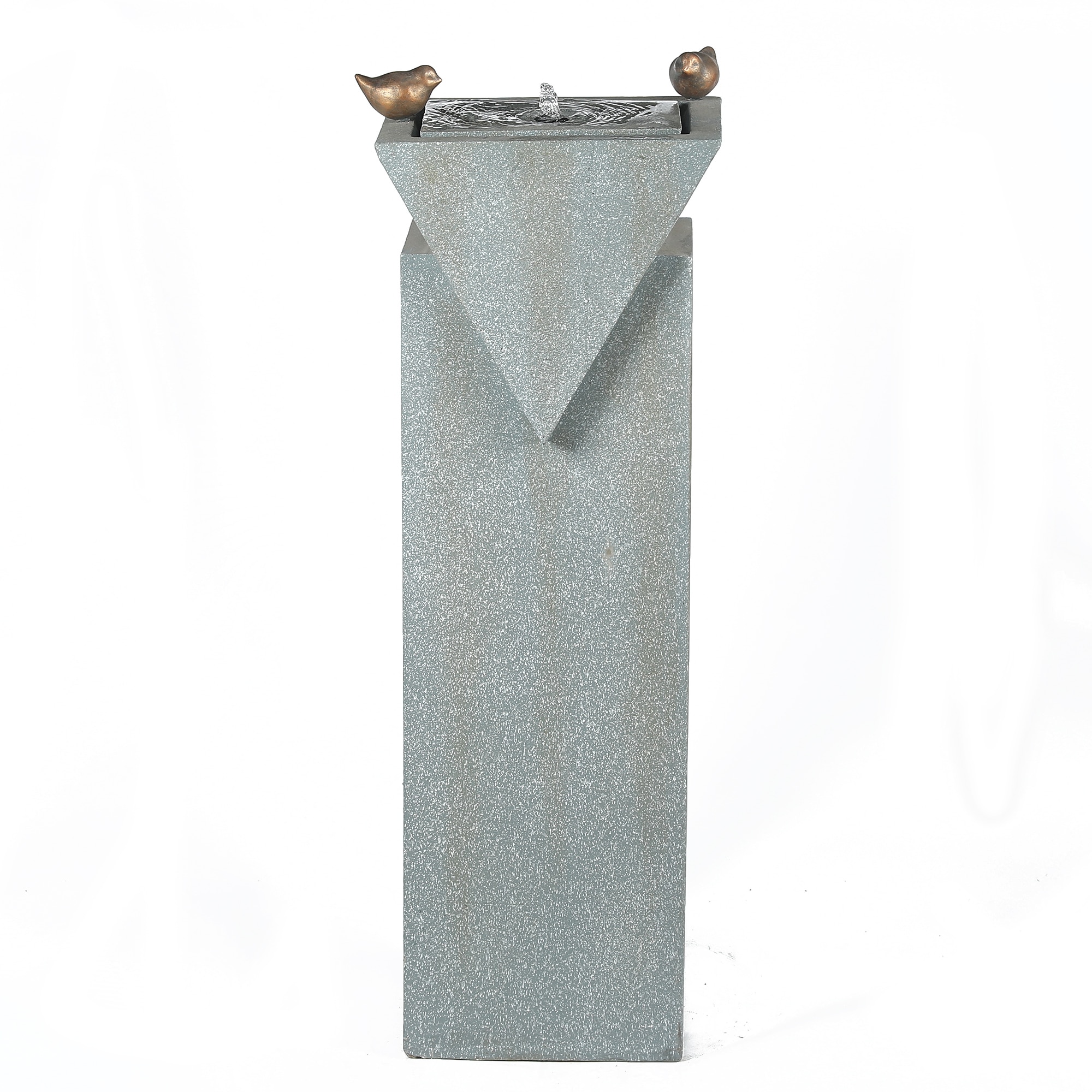 LuxenHome WHF876 41.7-in H Resin Outdoor Fountain Statue Pump Included