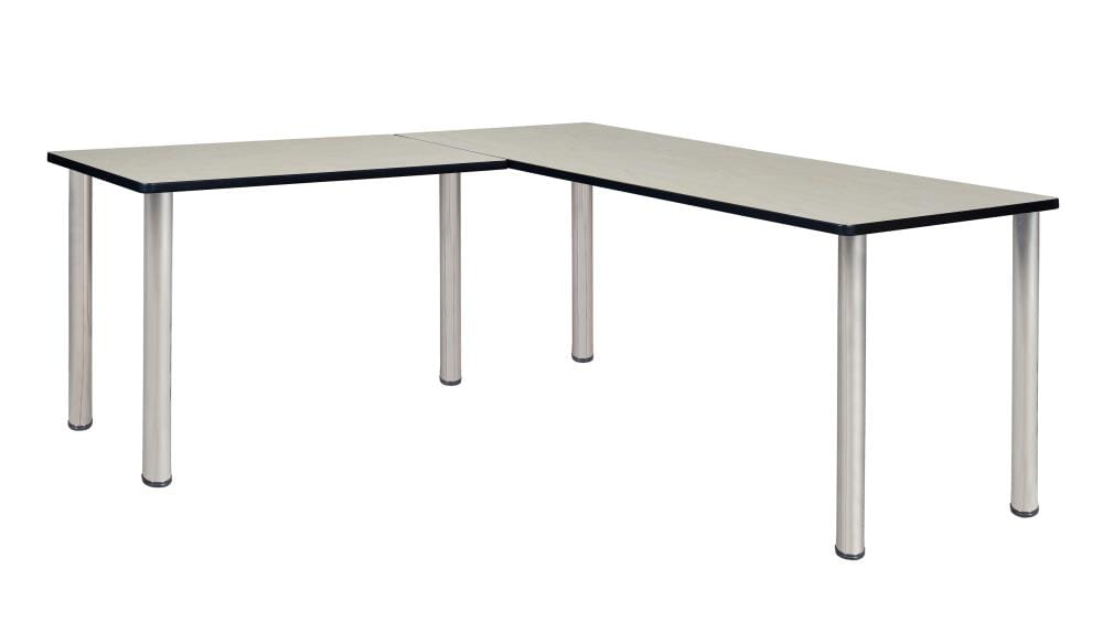 Regency ML602442PLBPCM Kee Desking 66-in White Modern/Contemporary L-shaped Desk