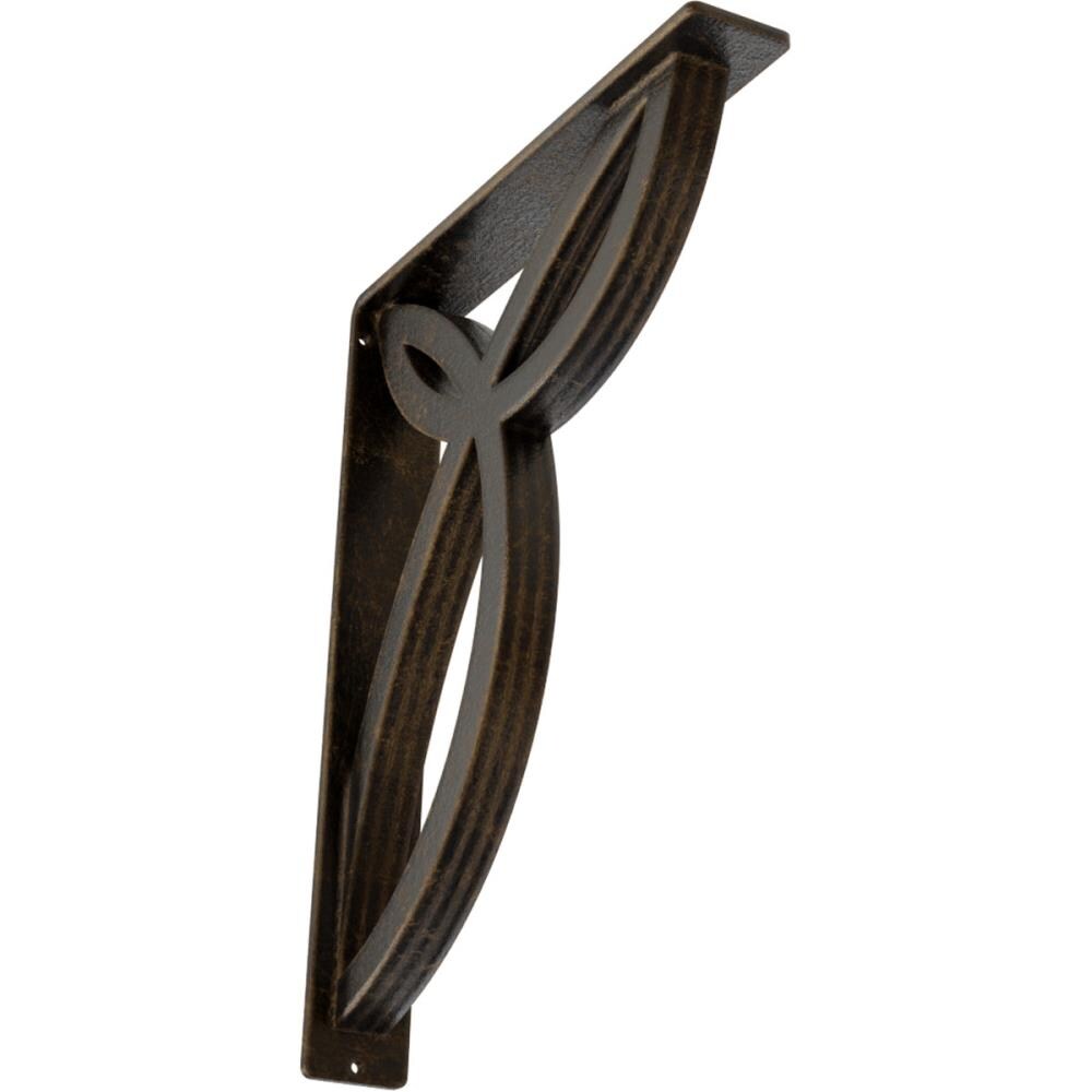 Ekena Millwork BKTM02X12X15TVEABS Versailles 12-in x 2-in x 15-in Antique brass Wrought iron Countertop support bracket
