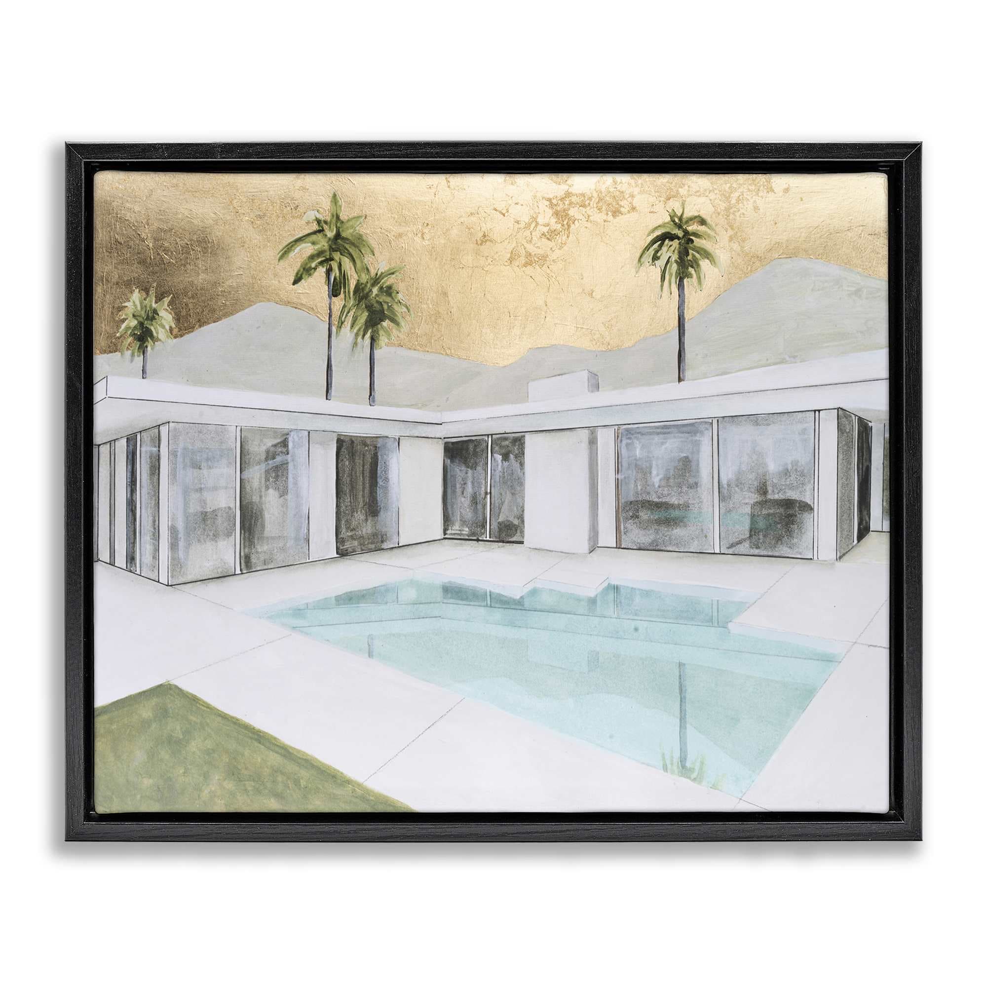 Stupell Industries BS-398-FFB-16X20 Modern Chic Pool View Floating Frame design by Michael Willett