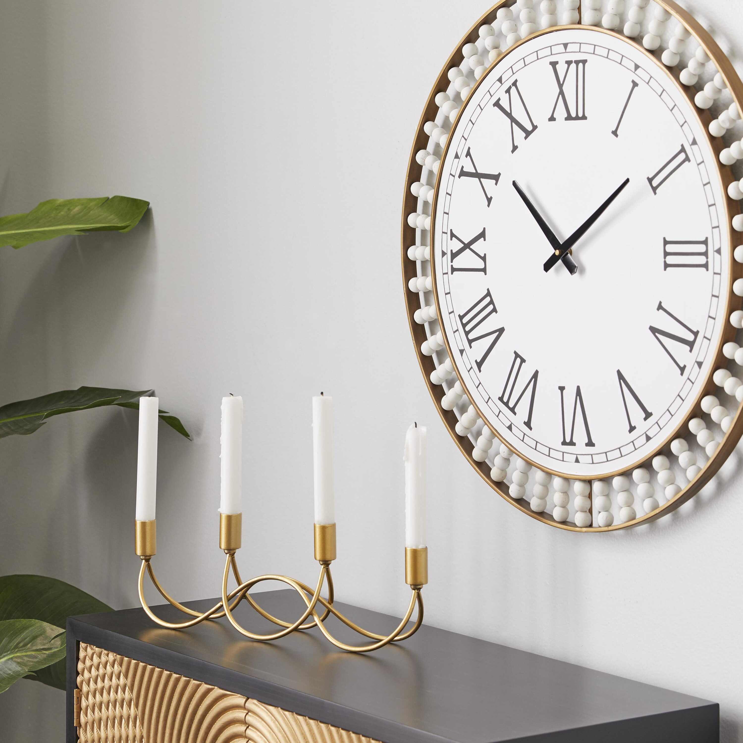 Gold Metal 4-Holder Arched Contemporary Candelabra