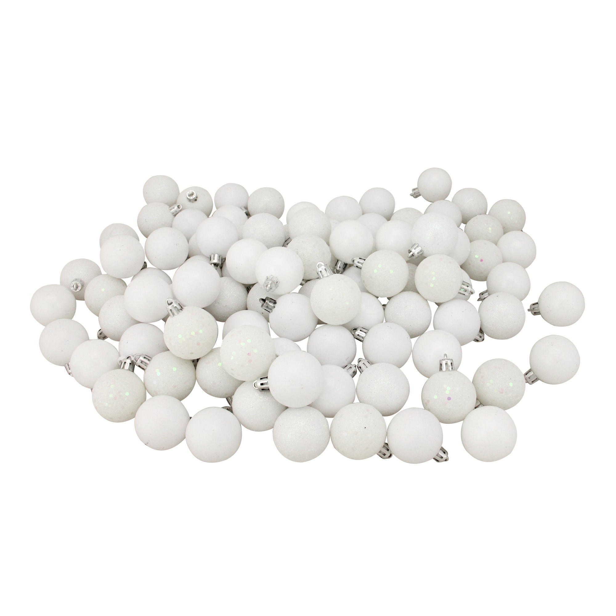 Northlight 31752965 96 -Pack White Ball Standard Indoor Ornament set Shatterproof