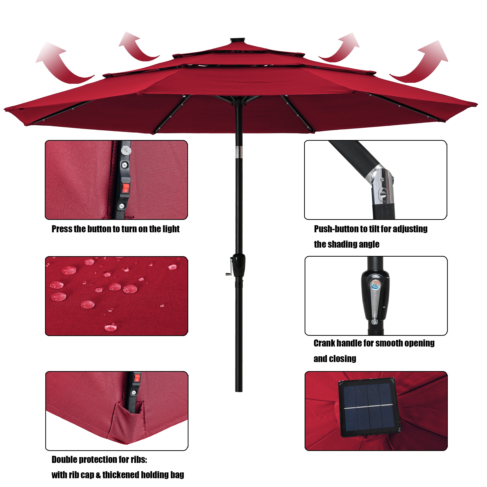 Clihome CLI-21ED42-1-RD Umbrellas-2 - View #5