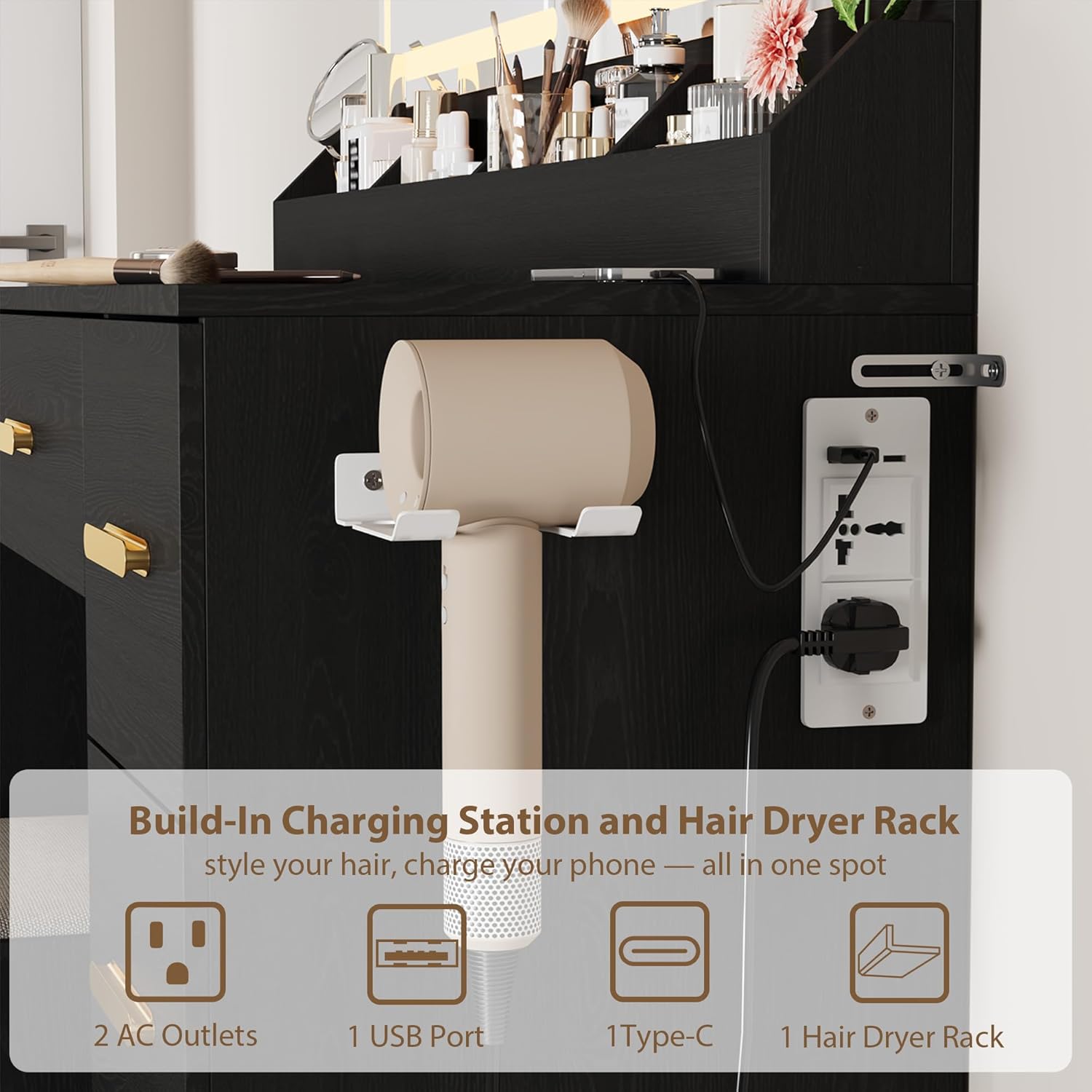 Qeetex DHZ-PHK-345PJ3EB Bedroom-Vanities - View #8