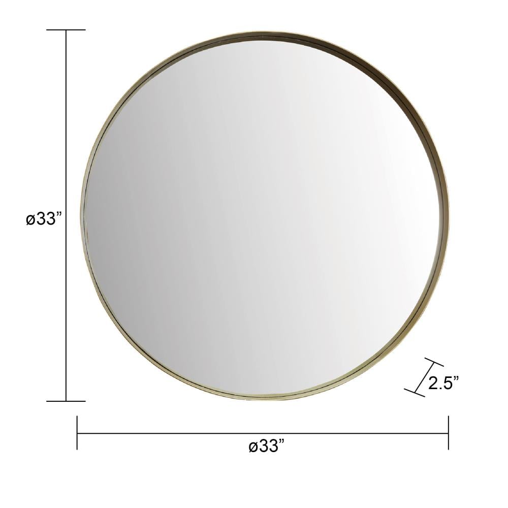 Silverwood Eagan 33-in W x 33-in H Round Flat Gold Framed Wall Mirror ...