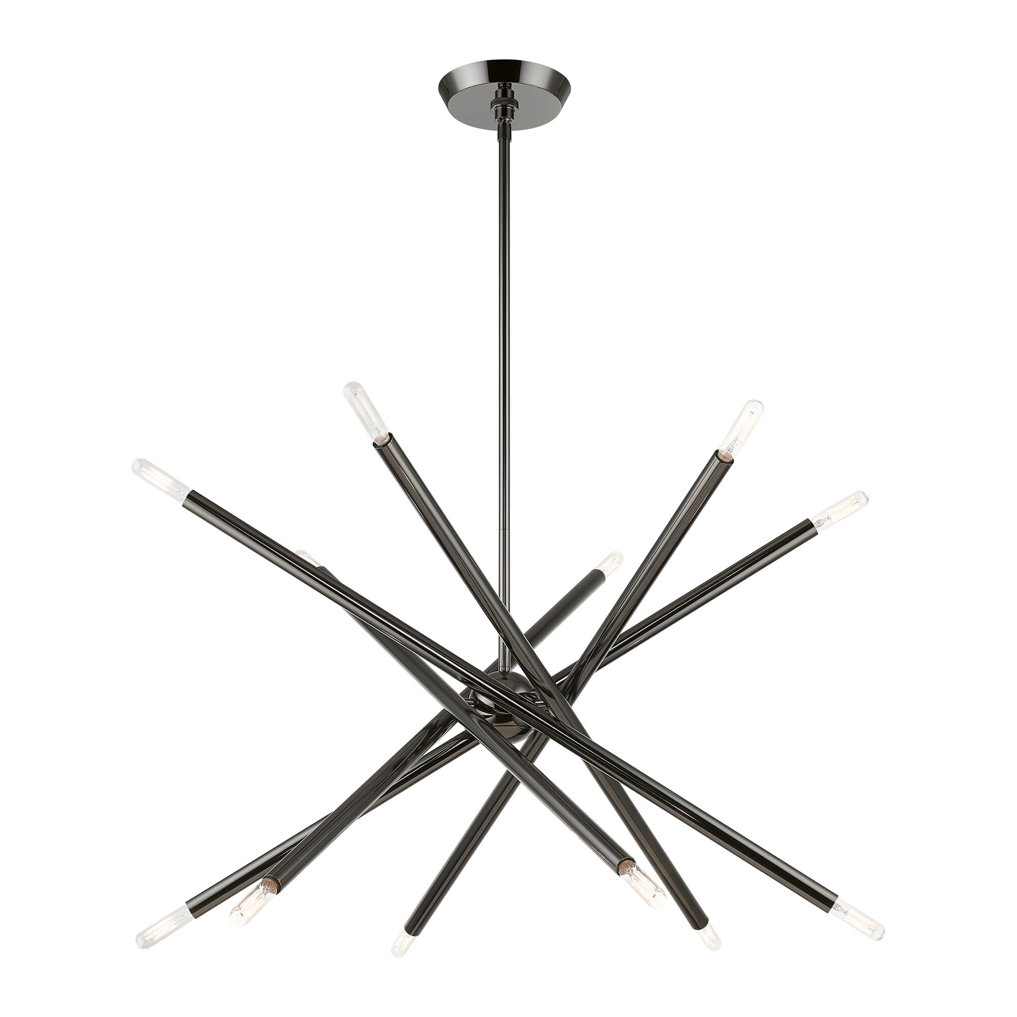 Soho Asymmetrical 12-Light Black Chrome Sputnik Chandelier