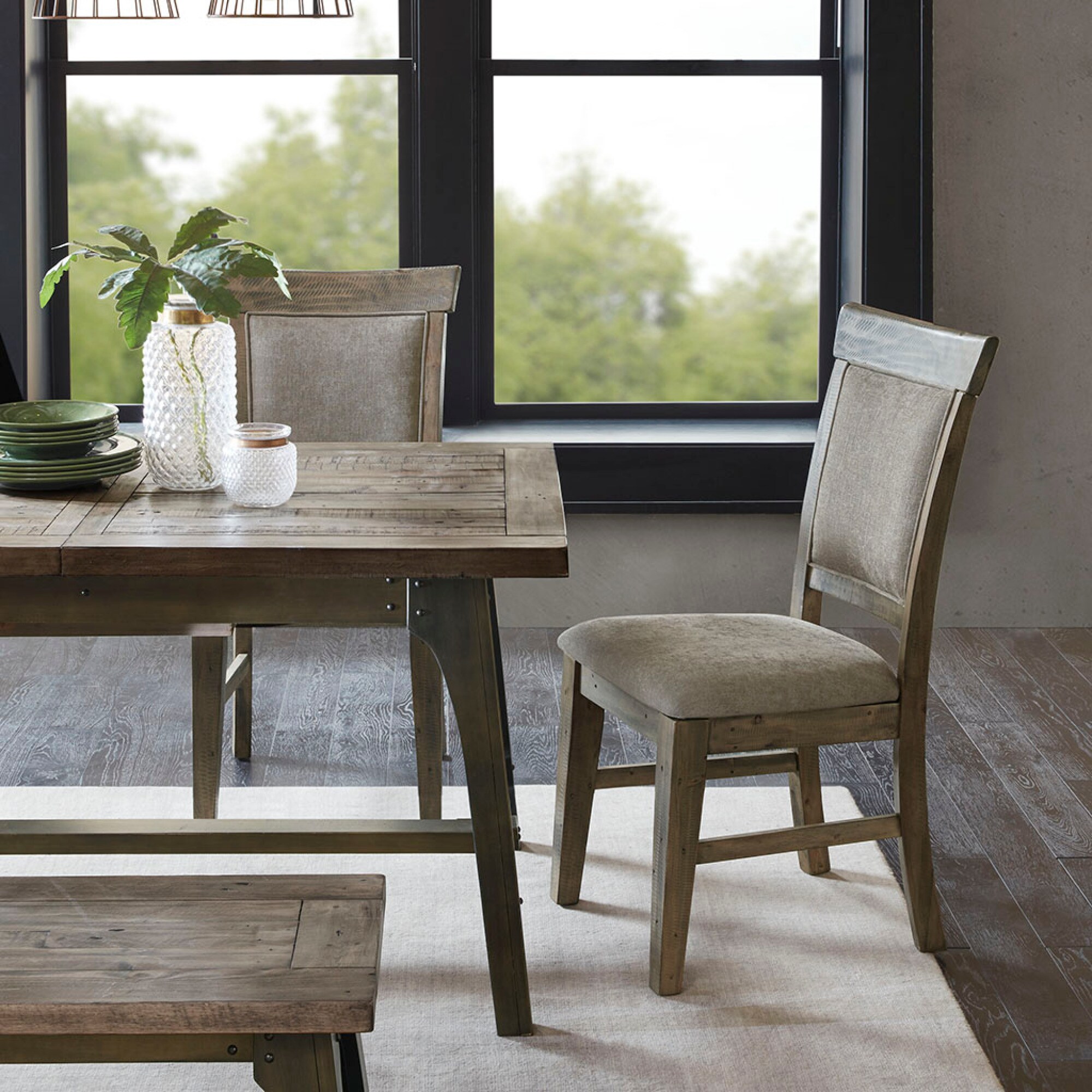Roomfitters Dining Side Chair Set of 2 Rustic Wooden Kitchen Chairs ...