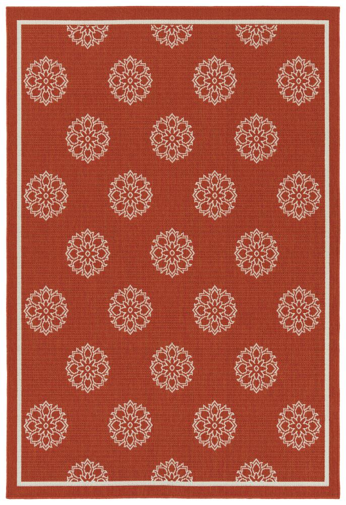 Kaleen Amalie 3 x 4 Light Blue Indoor/Outdoor Medallion Coastal Throw Rug