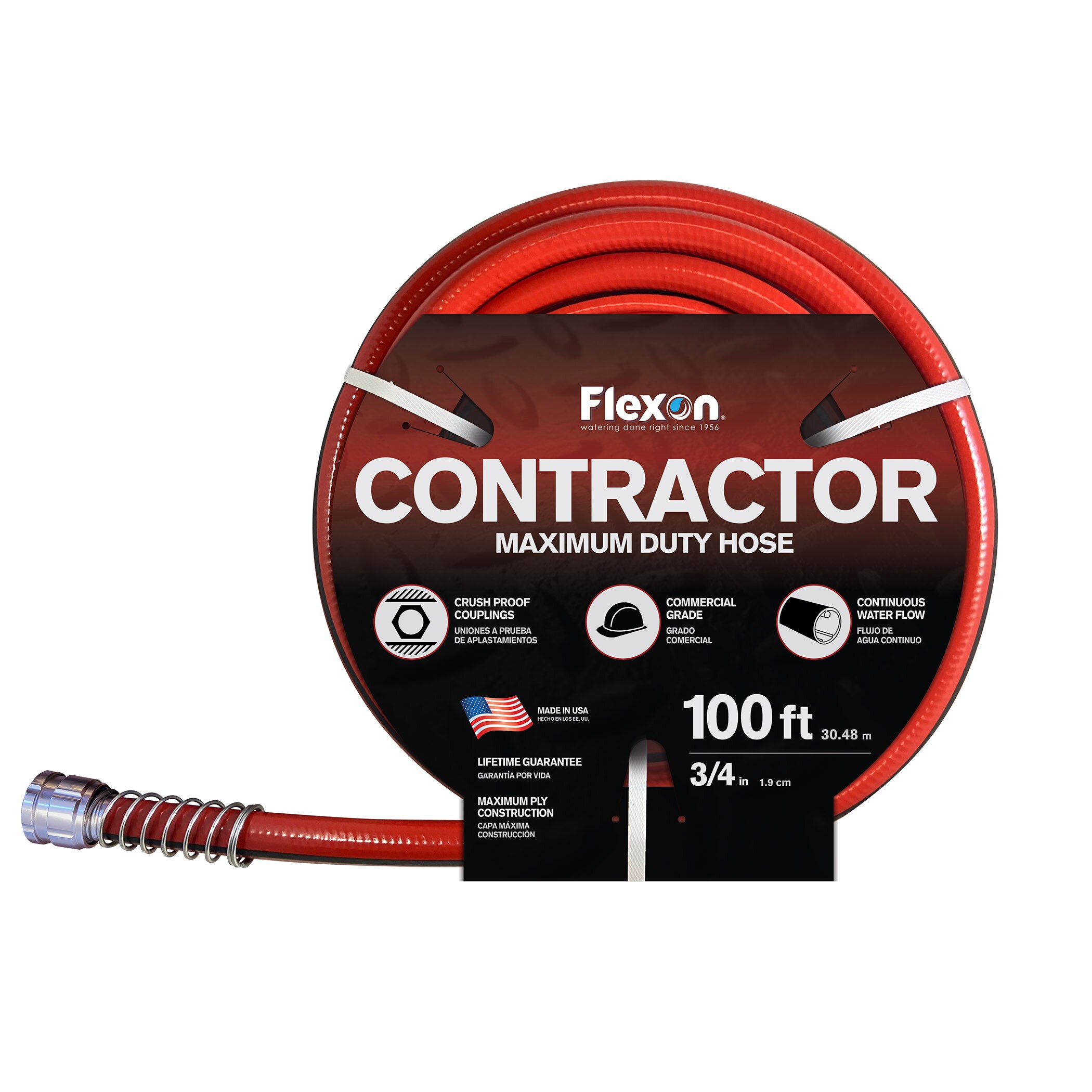 FLEXON CG34100L 3/4-in x 100-ft Contractor-Duty Kink Free Vinyl Red Hose in  the Garden Hoses department at